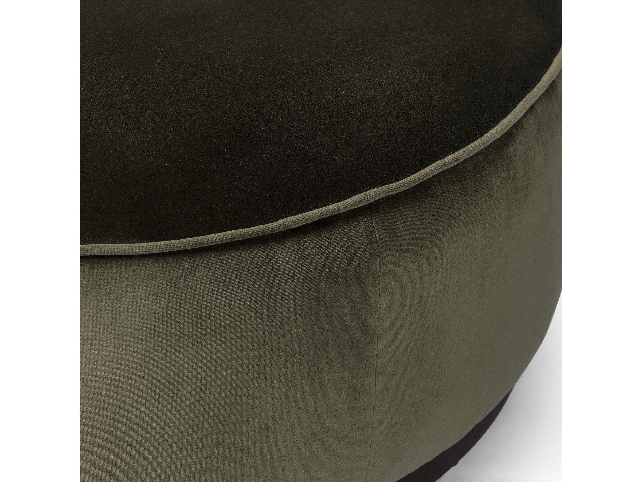 Four Hands Westgate Sinclair Surrey Olive Upholstered Large Round Ottoman