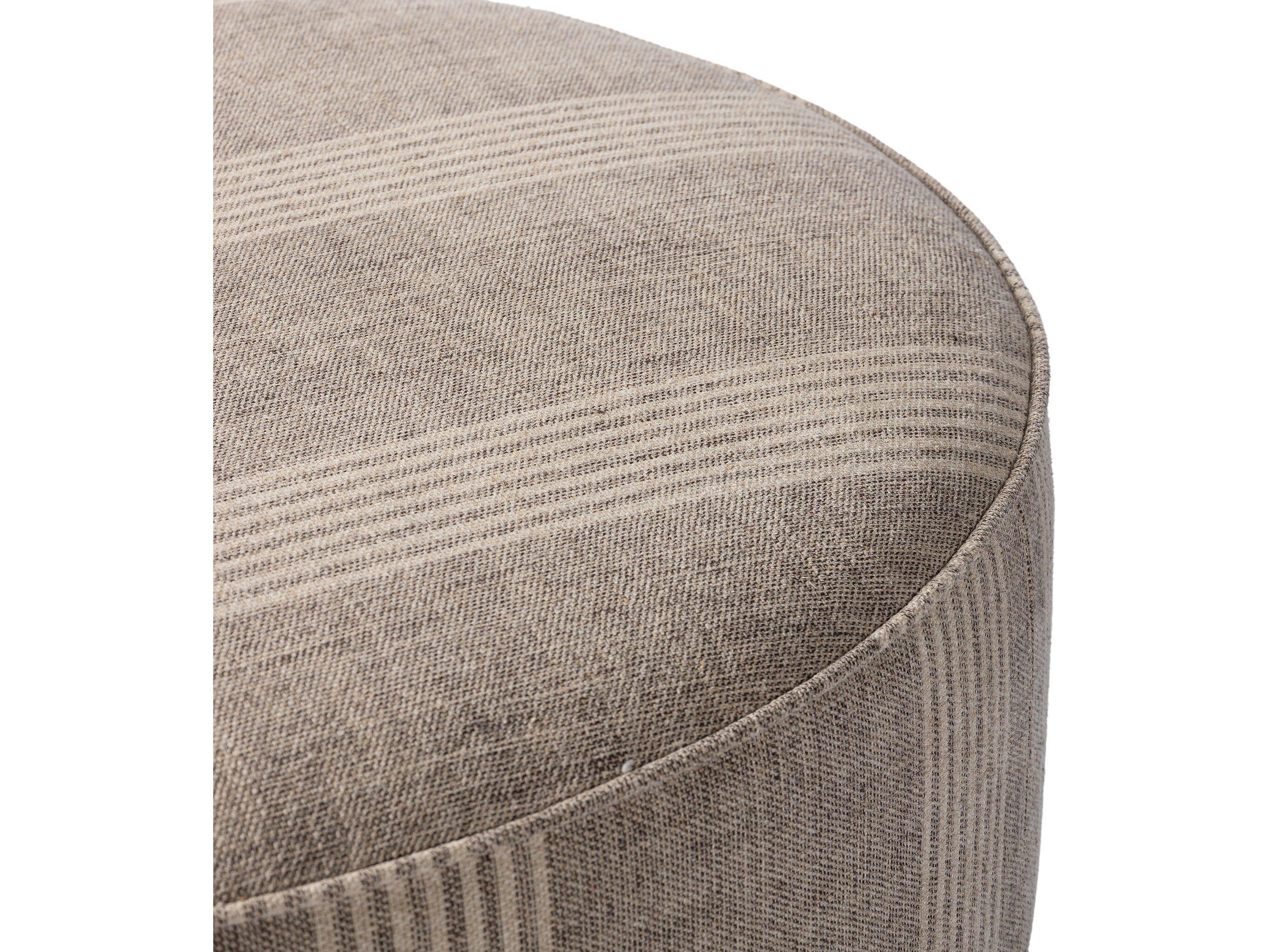 Luxecor Globetrotter Sinclair Manchester Flint Upholstered Large Round Ottoman