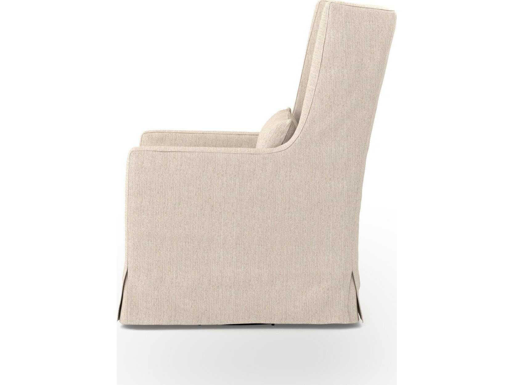 Four Hands Easton Swivel Wing Cream Fabric Accent Chair