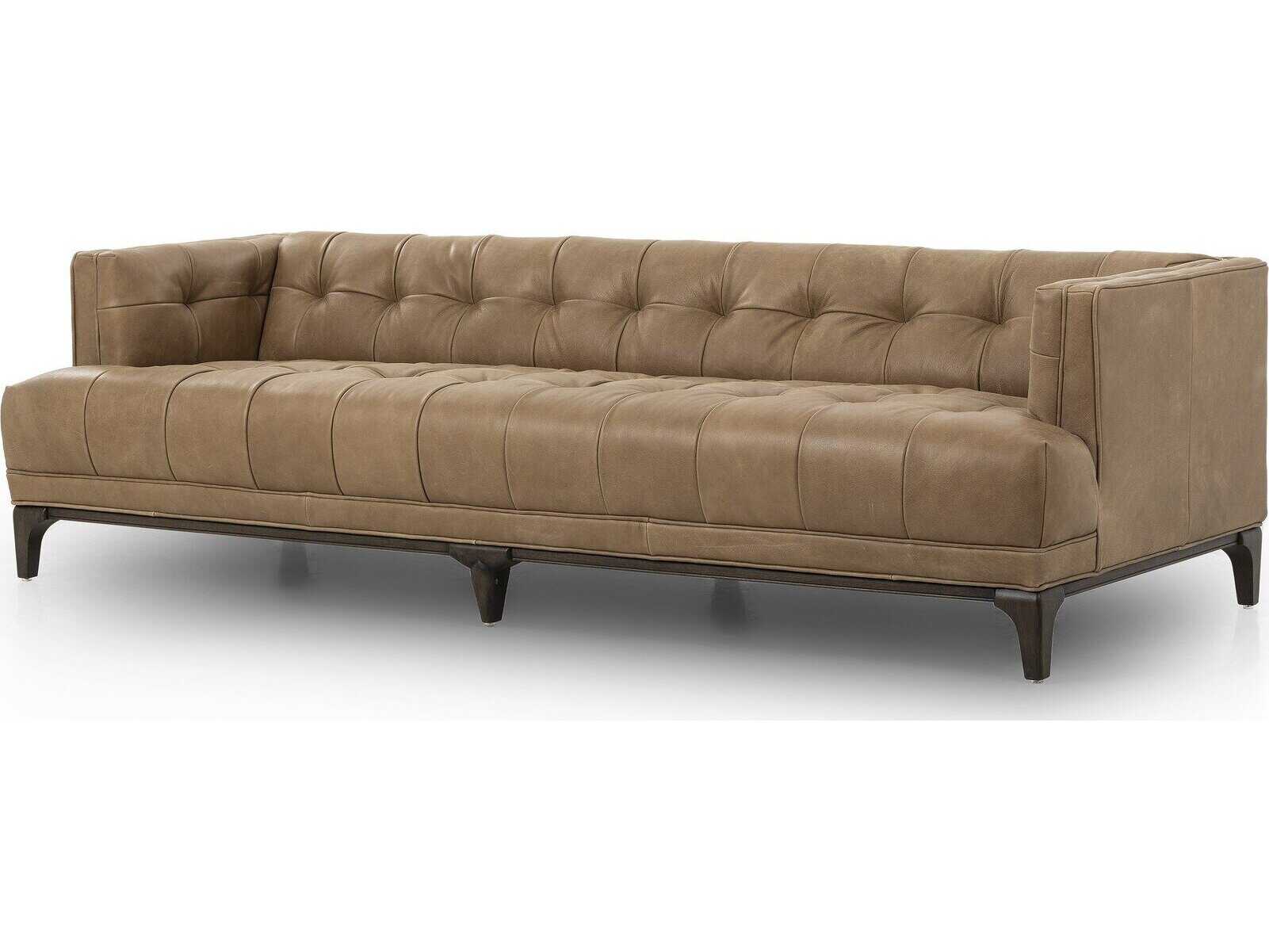 Four Hands Kensington Dylan Brown Leather Sofa