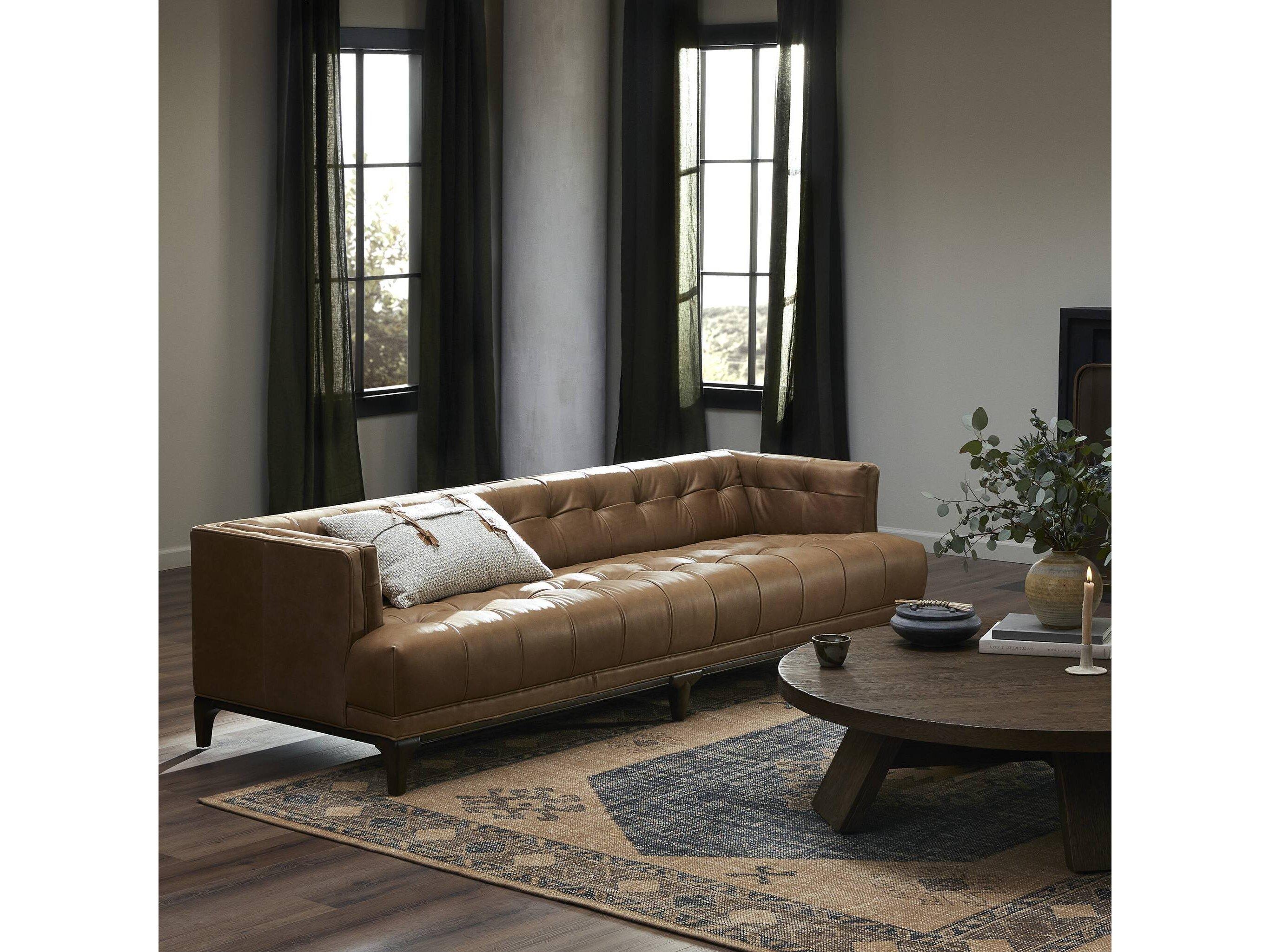Four Hands Kensington Dylan Brown Leather Sofa