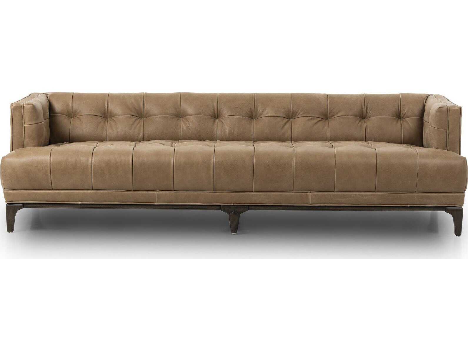Four Hands Kensington Dylan Brown Leather Sofa