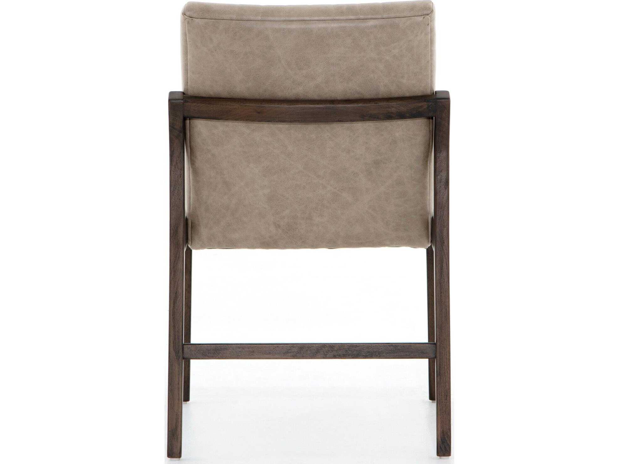 Luxecor Globetrotter Alice Leather Beech Wood Gray Upholstered Side Dining Chair