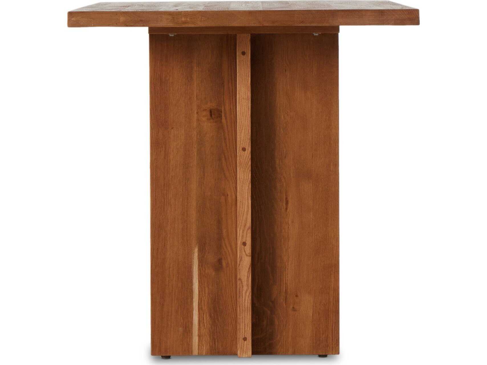 Four Hands Glenwood Dark Smoked Oak Rectangular Wood Bar Table
