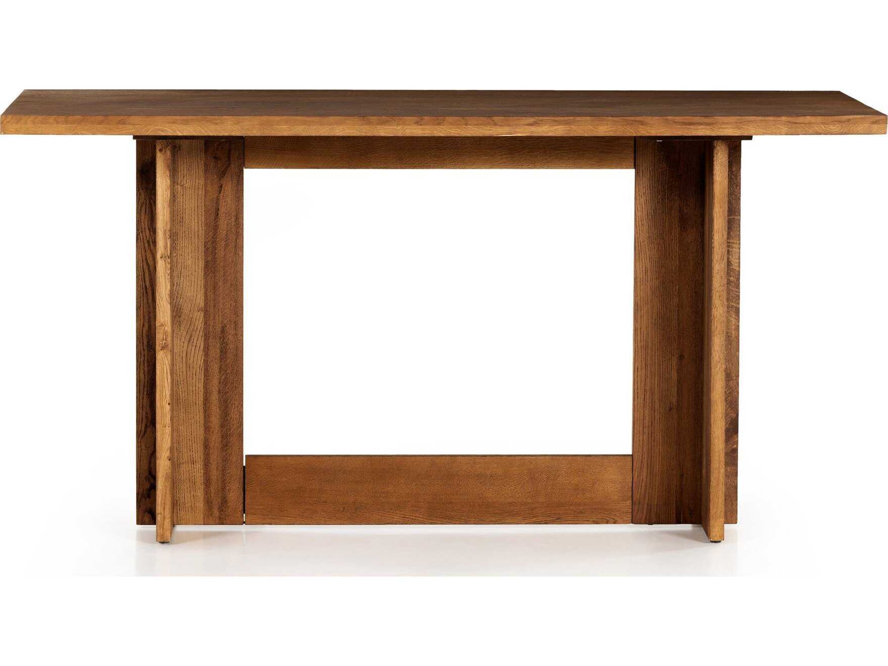 Four Hands Glenwood Dark Smoked Oak Rectangular Wood Counter Table