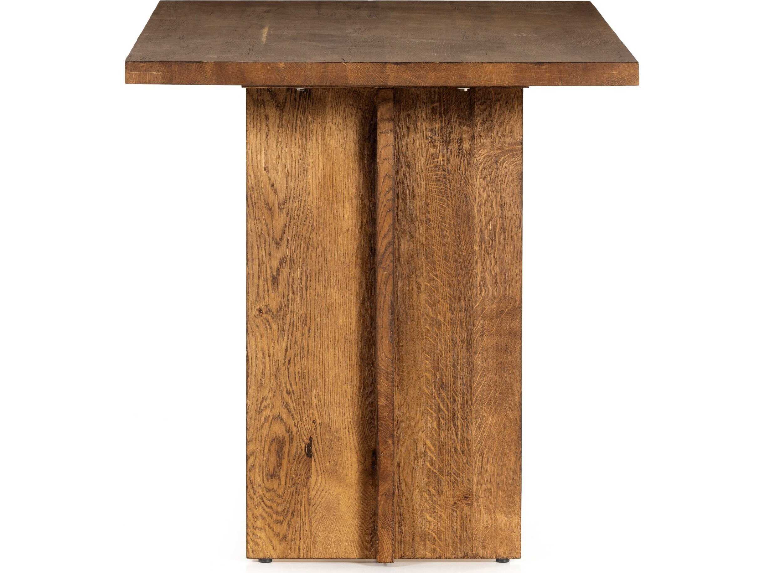 Four Hands Glenwood Dark Smoked Oak Rectangular Wood Counter Table