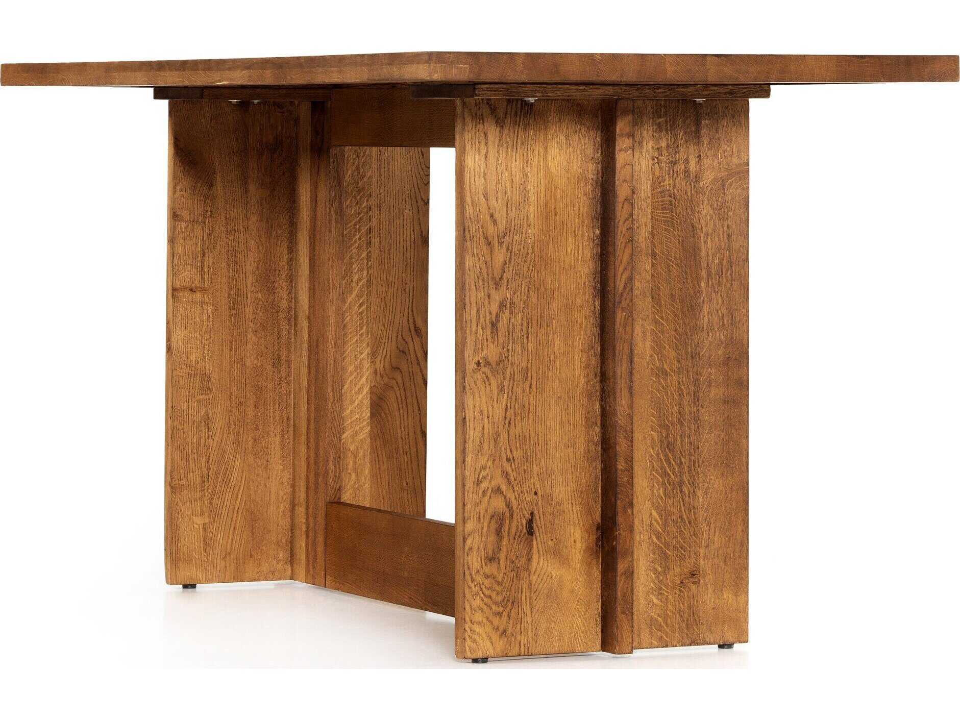 Four Hands Glenwood Dark Smoked Oak Rectangular Wood Counter Table