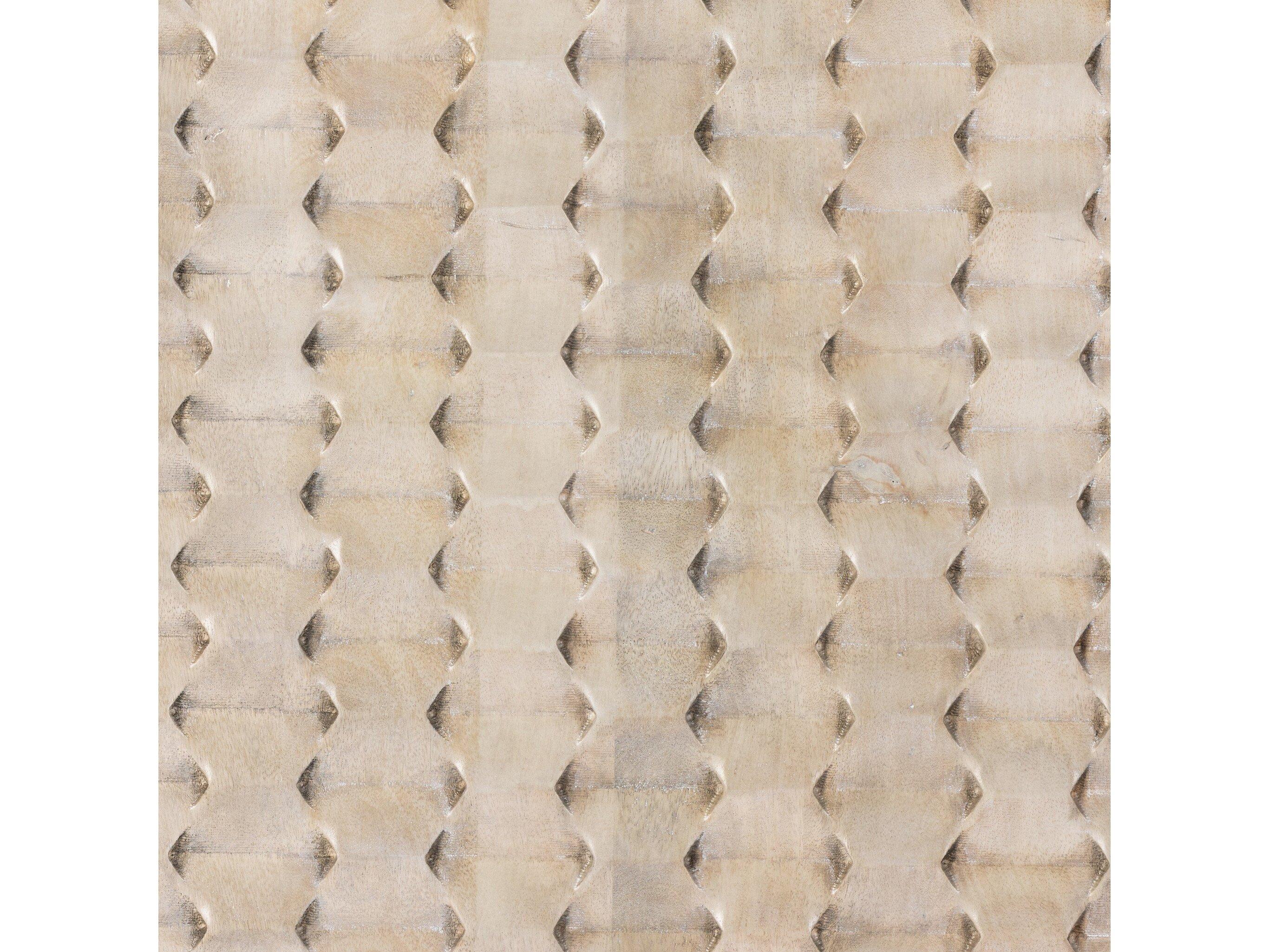 Four Hands Fallon Raffael Carved Stonewash Grey Mango Bar Cabinet