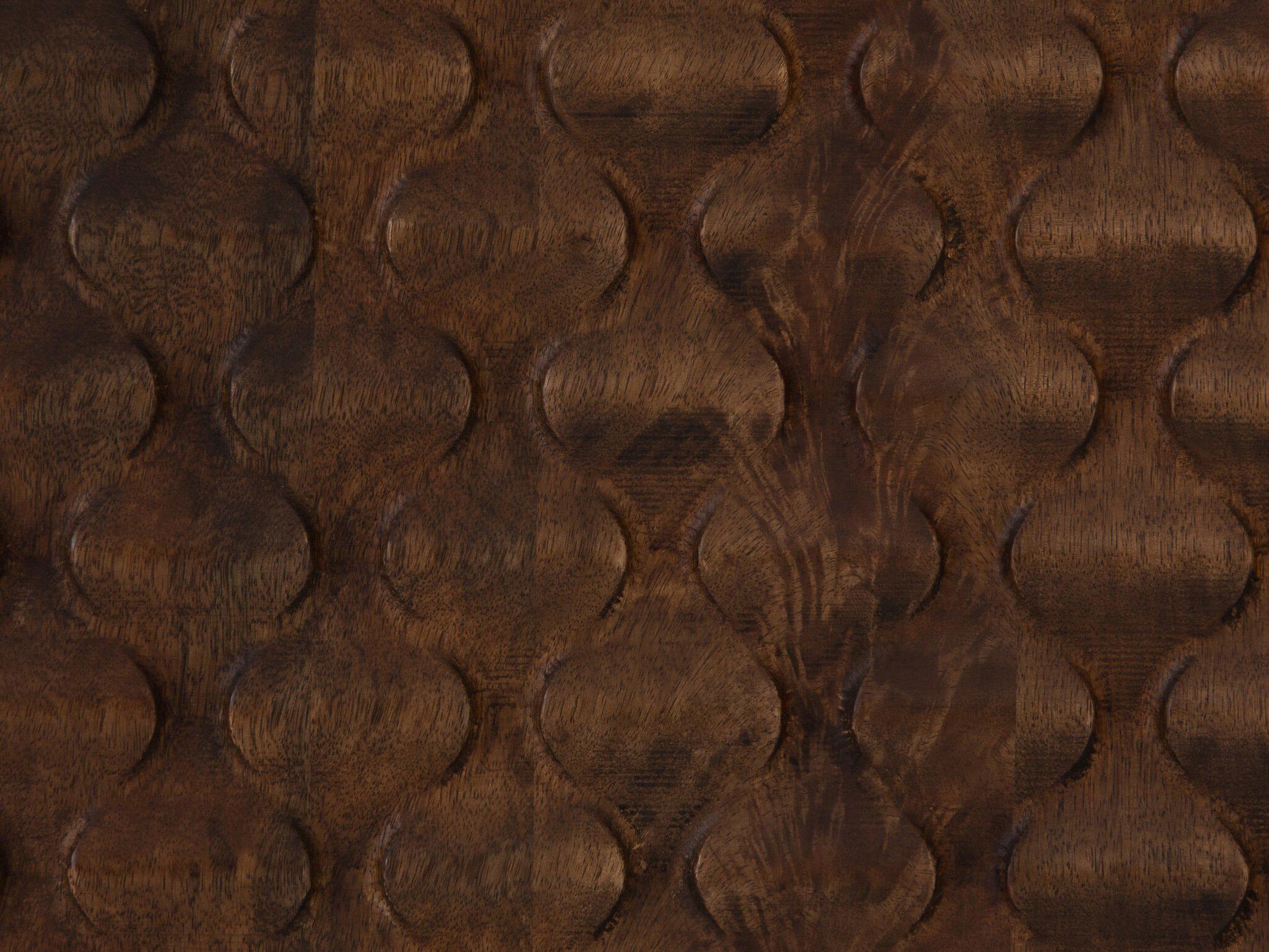 Four Hands Aiden Rio 82" Mango Wood Round Cut Antique Brown Gunmetal Media Console