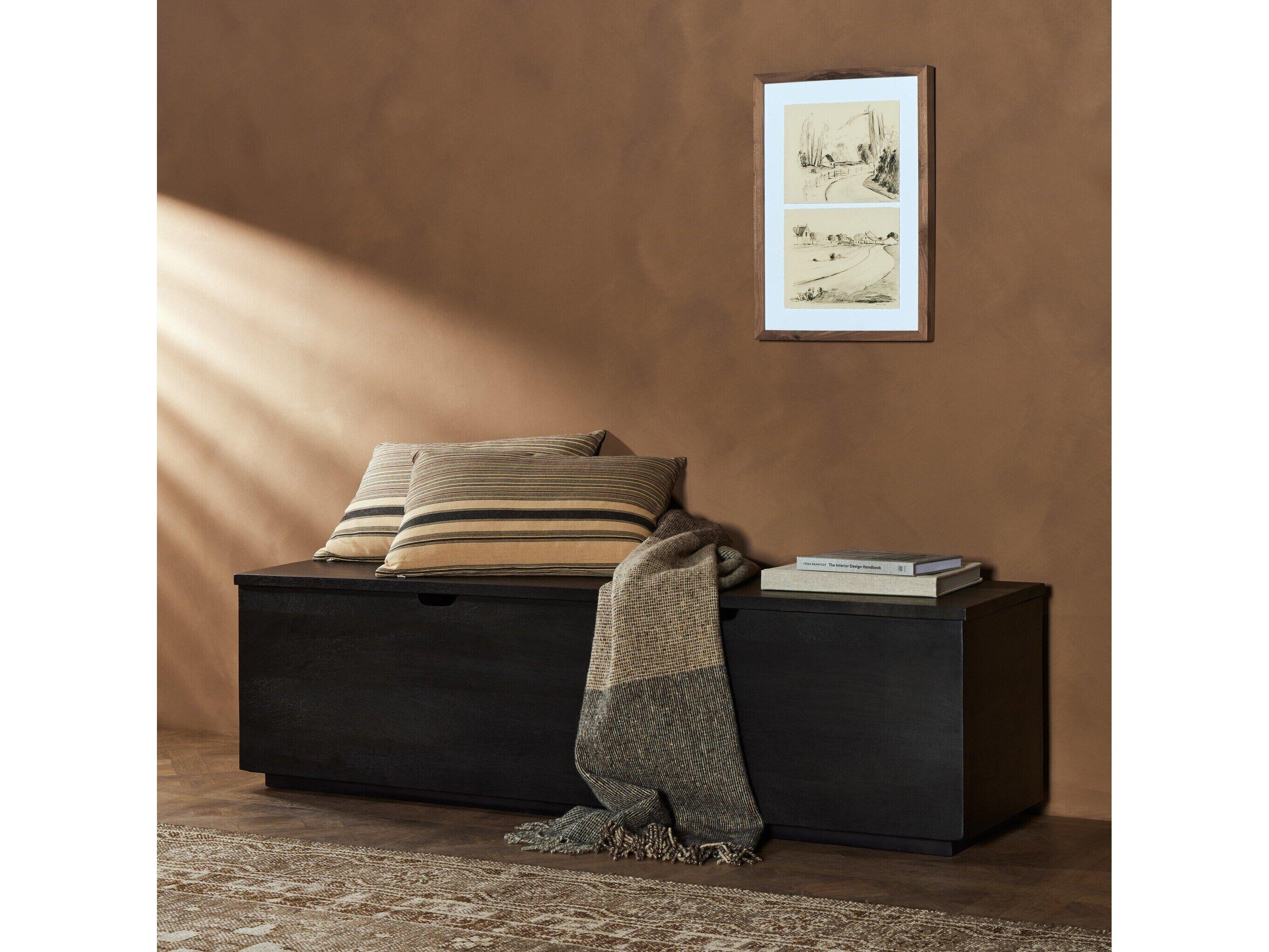 Four Hands Harmon Duncan Flint Black Mango Wood Trunk