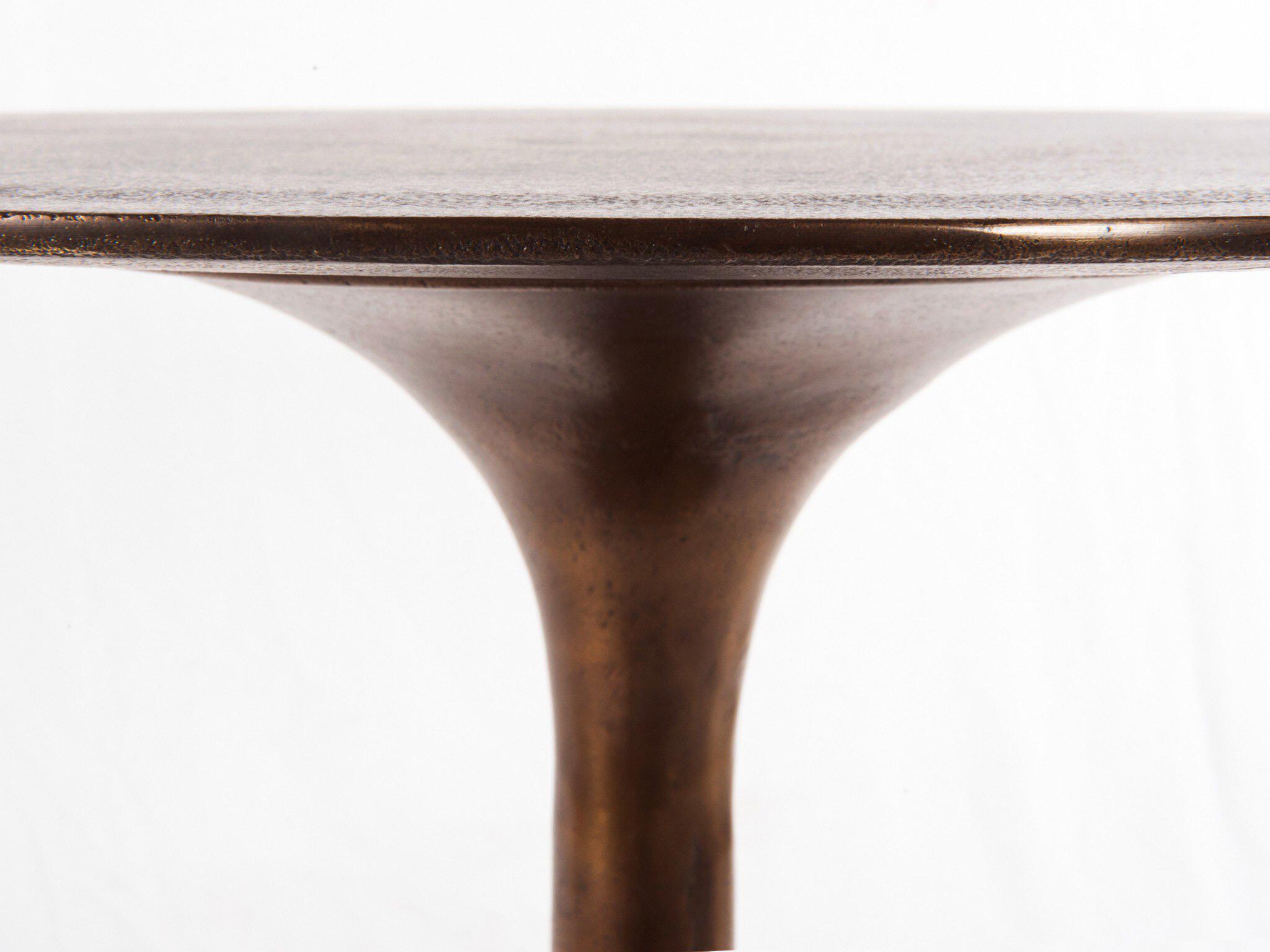 Four Hands Marlow Tulip Round Metal Antique Rust End Table