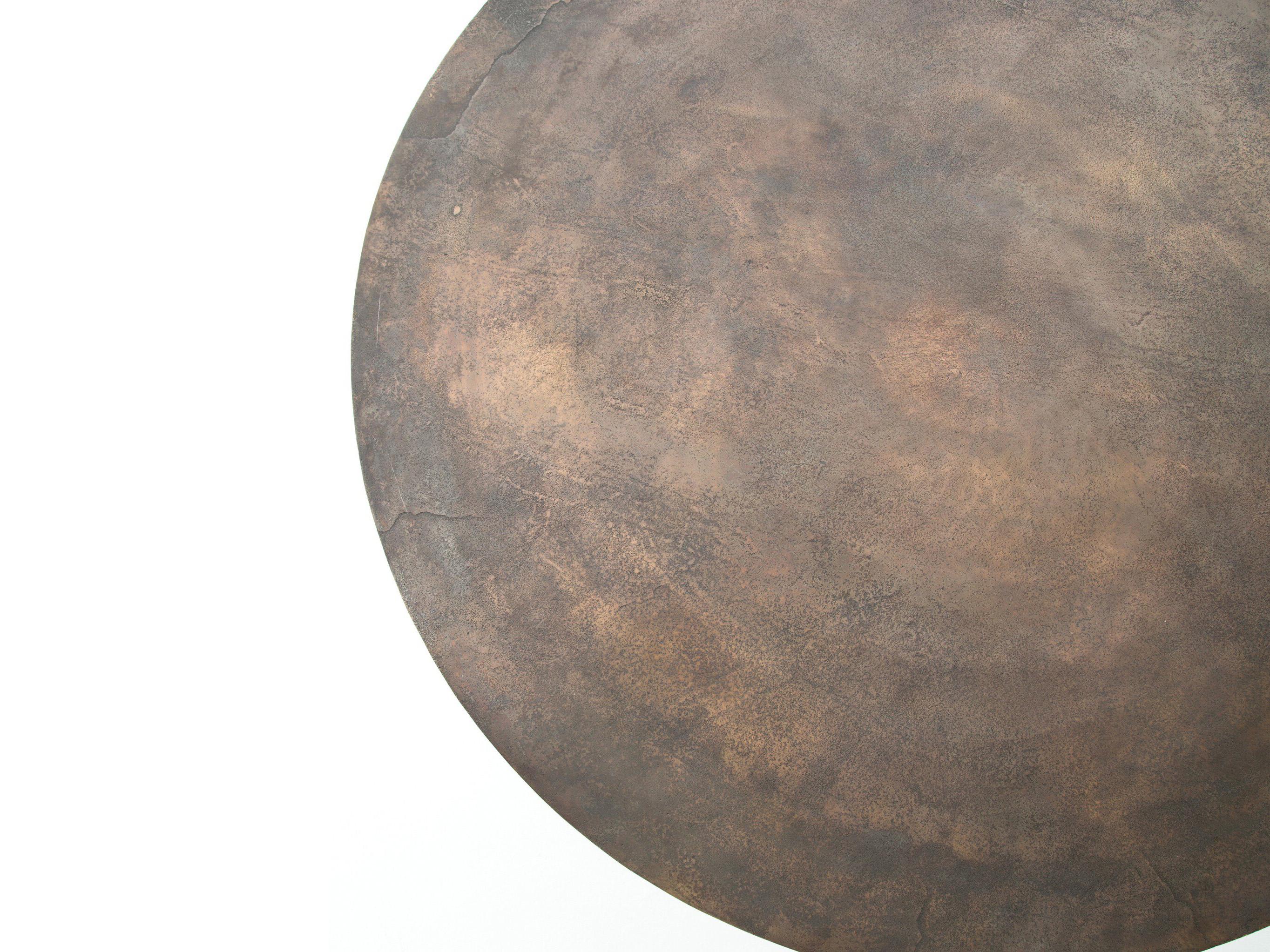 Four Hands Marlow Simone Round Metal Antique Rust Dining Table