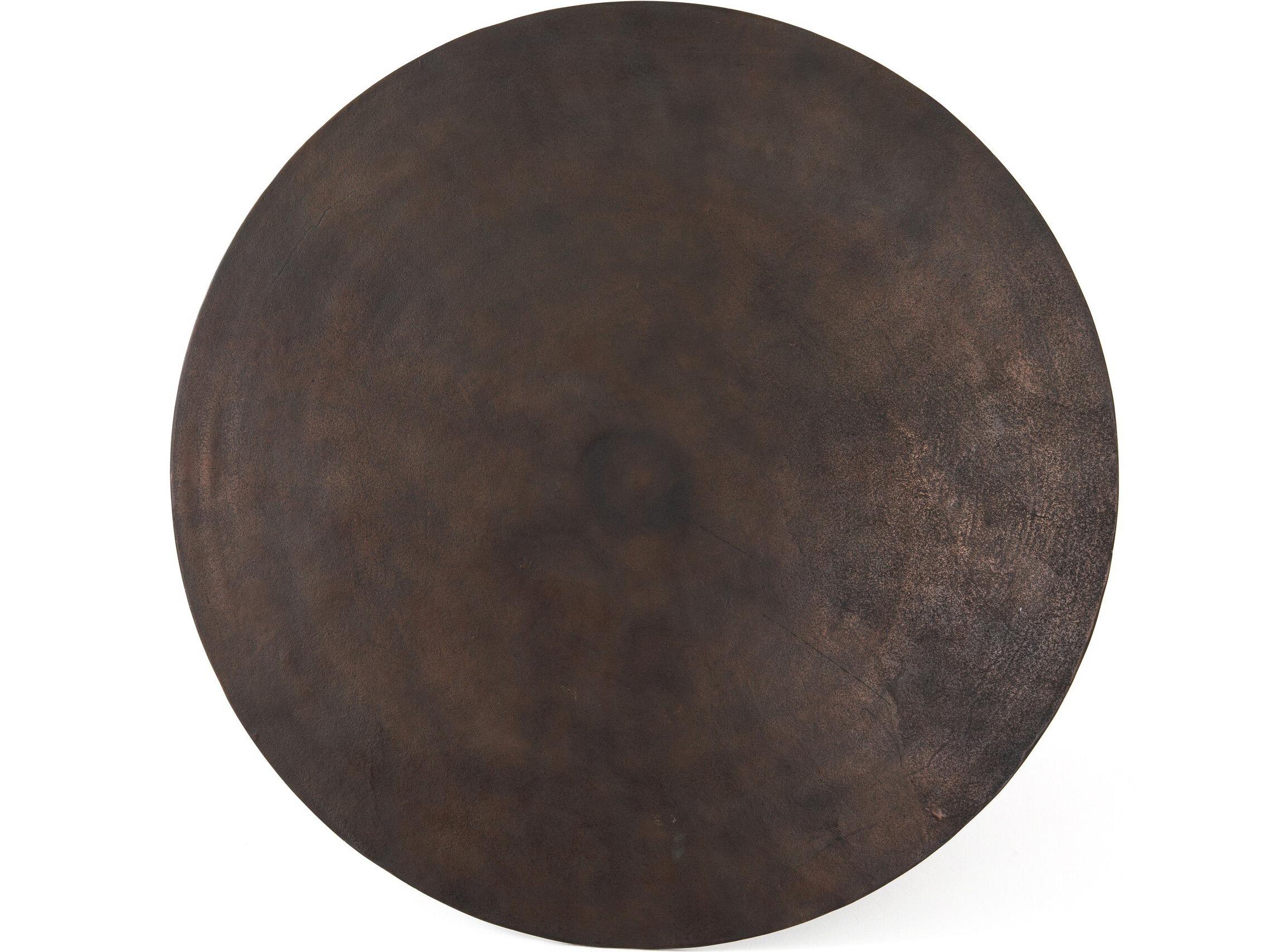 Four Hands Marlow Simone Round Metal Antique Rust Dining Table