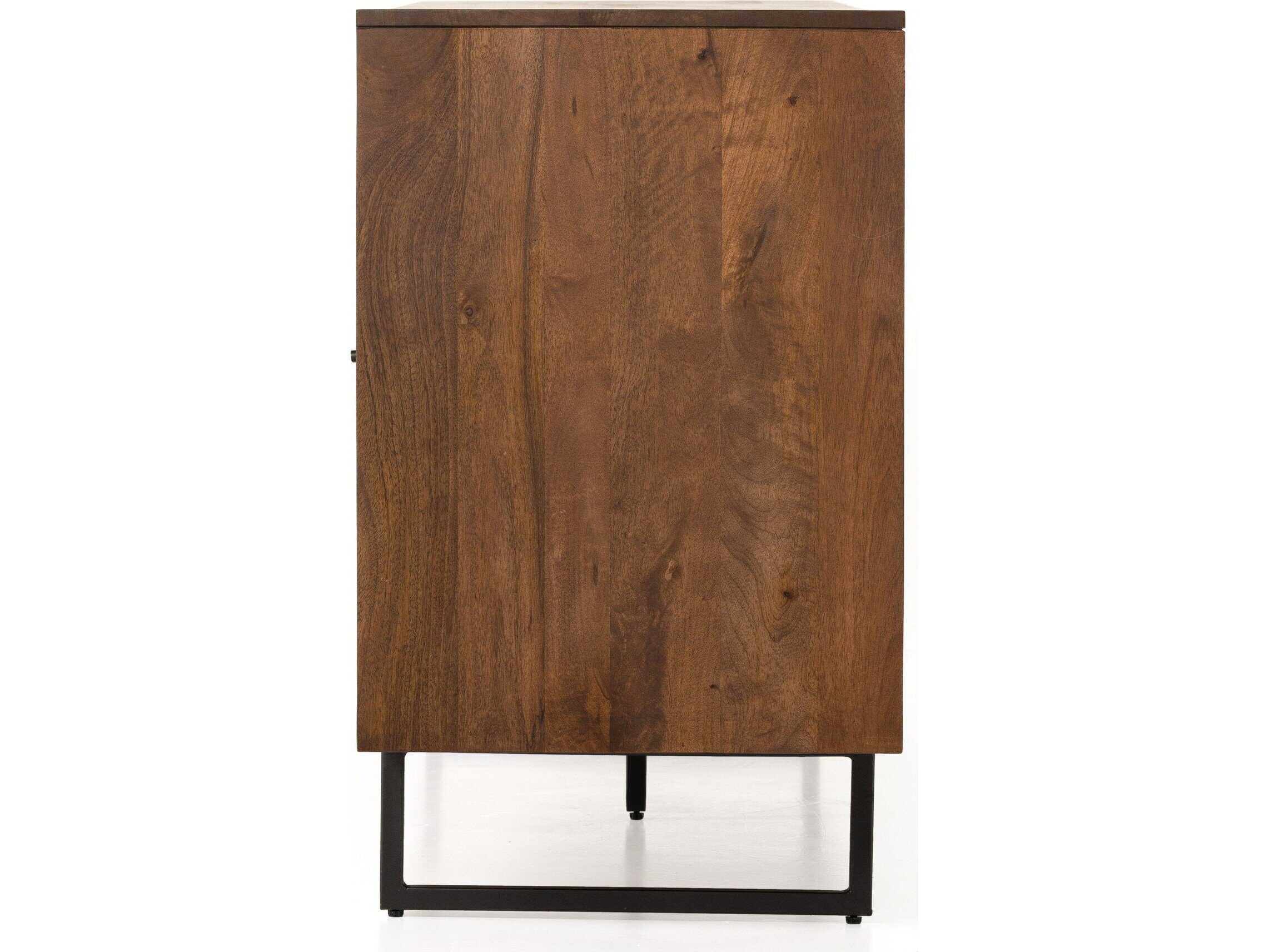 Four Hands Prescott Carmel 72" Mango Wood Brown Wash Cane Sideboard