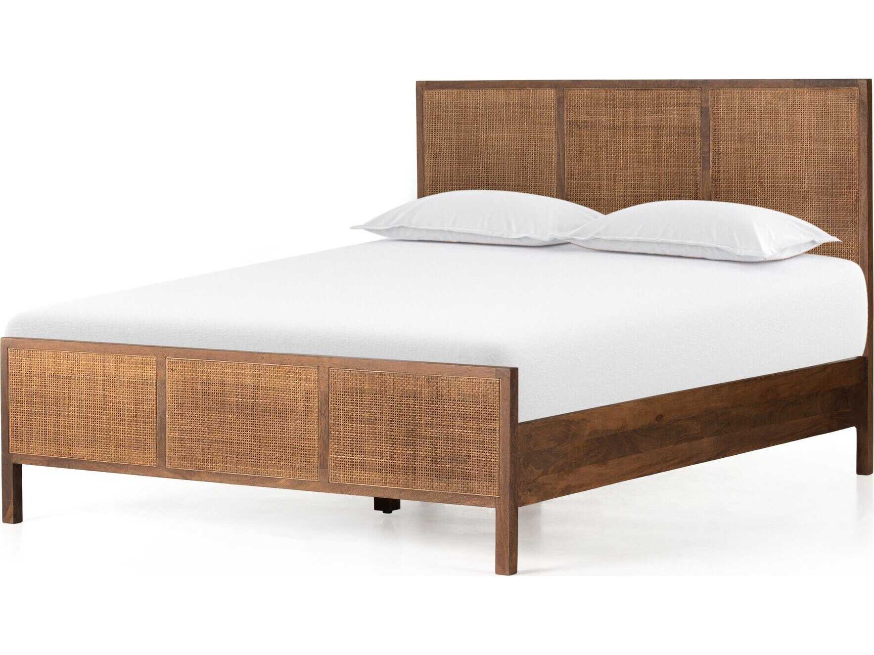 Four Hands Prescott Sydney Brown Wash Cane Mango Wood King Platform Bed