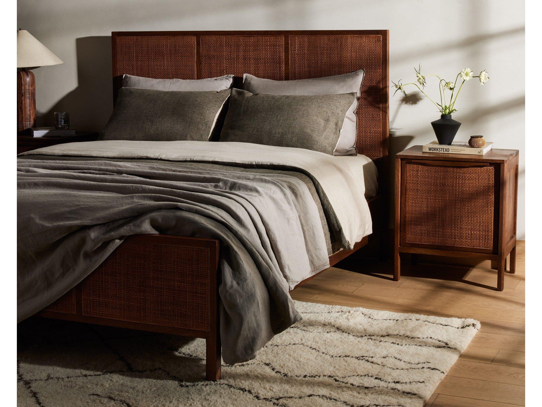 Four Hands Prescott Sydney Brown Wash Cane Mango Wood King Platform Bed