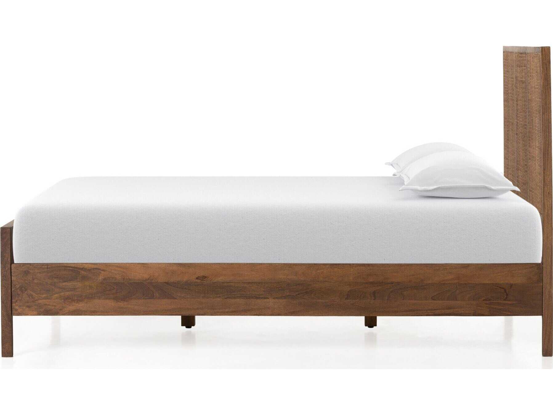 Four Hands Prescott Sydney Brown Wash Cane Mango Wood Queen Platform Bed