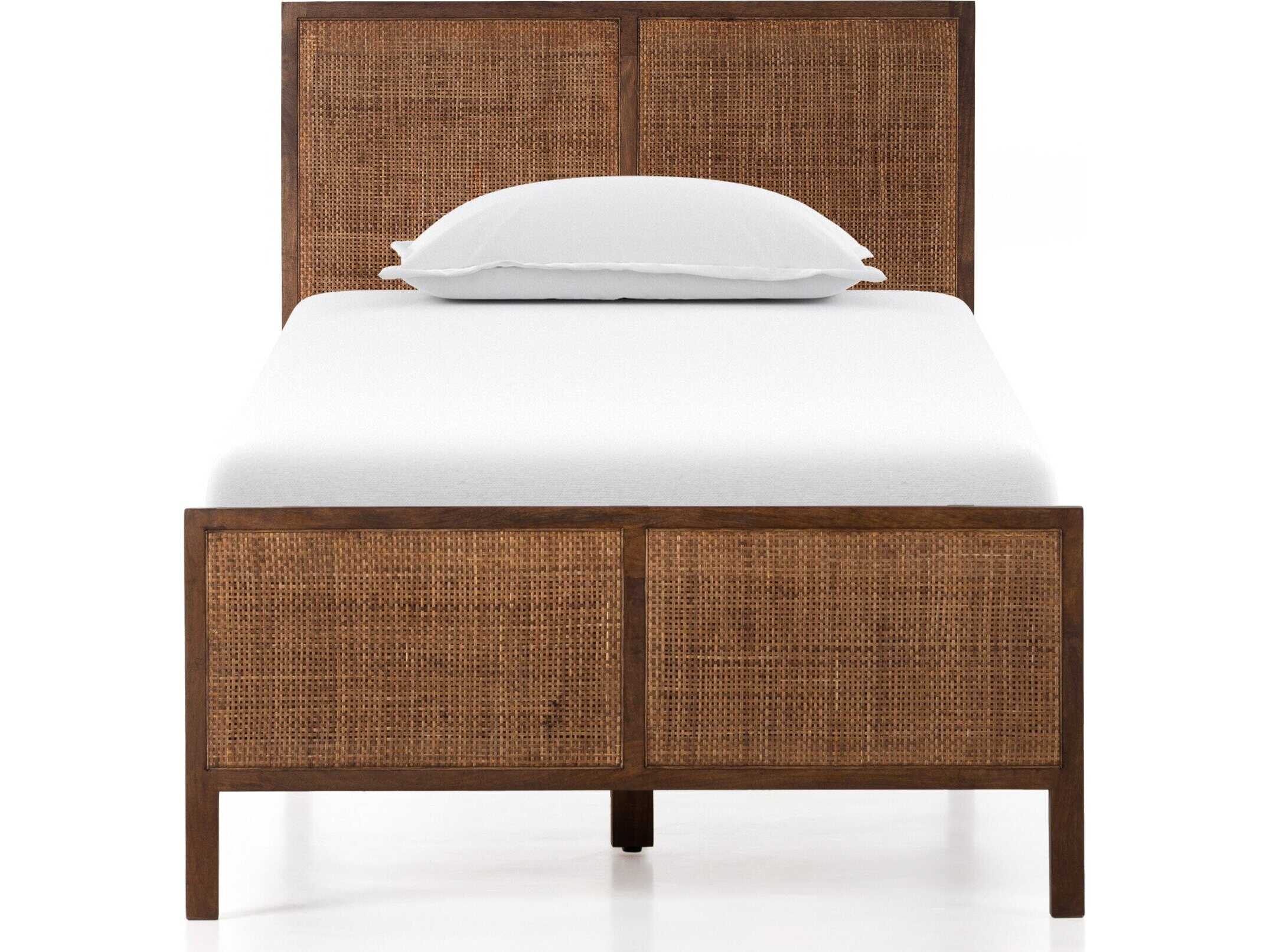 Four Hands Prescott Sydney Brown Wash Cane Mango Wood Twin Platform Bed