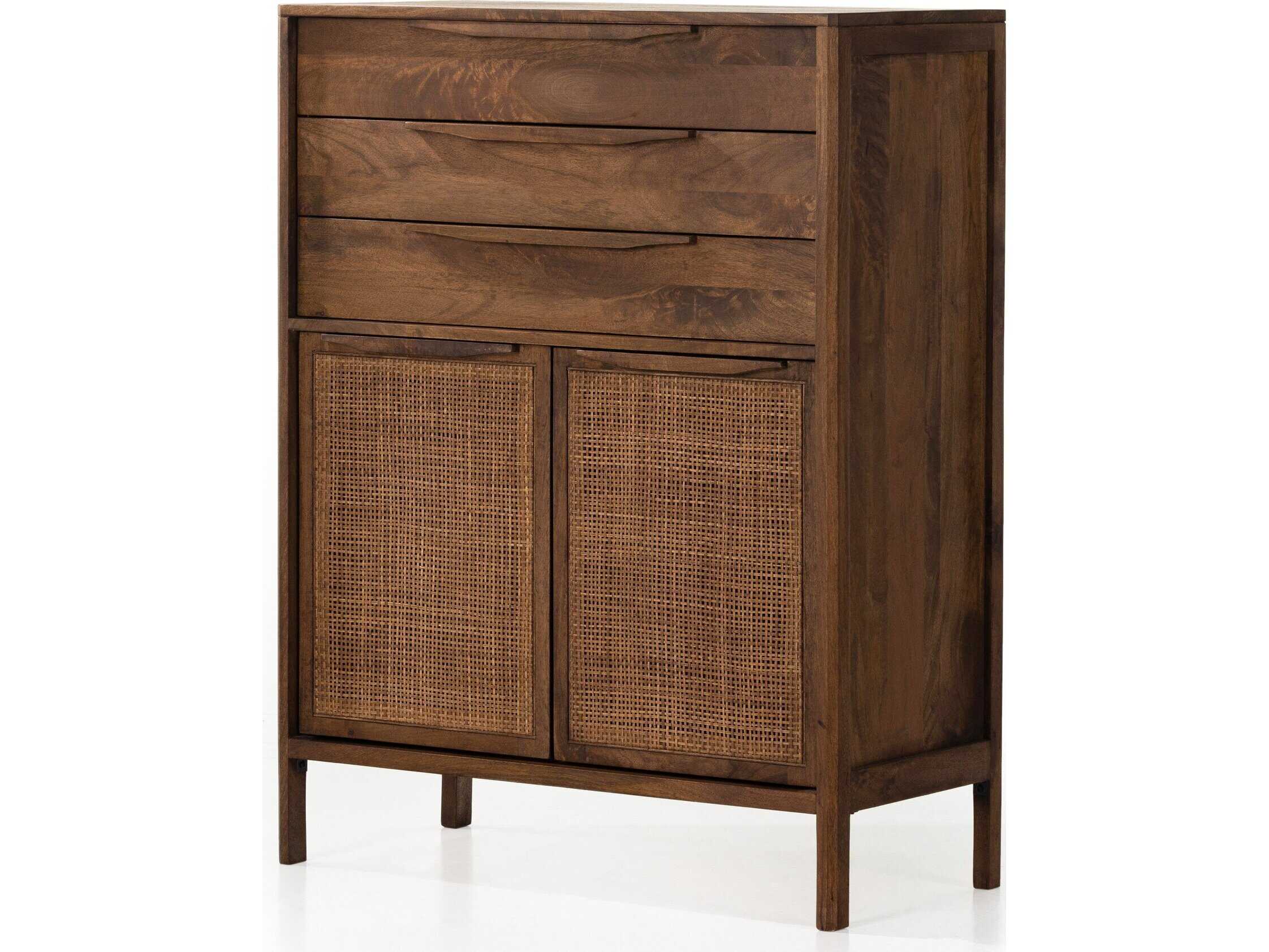 Four Hands Prescott Sydney Brown Wash Mango Wood Tall Dresser