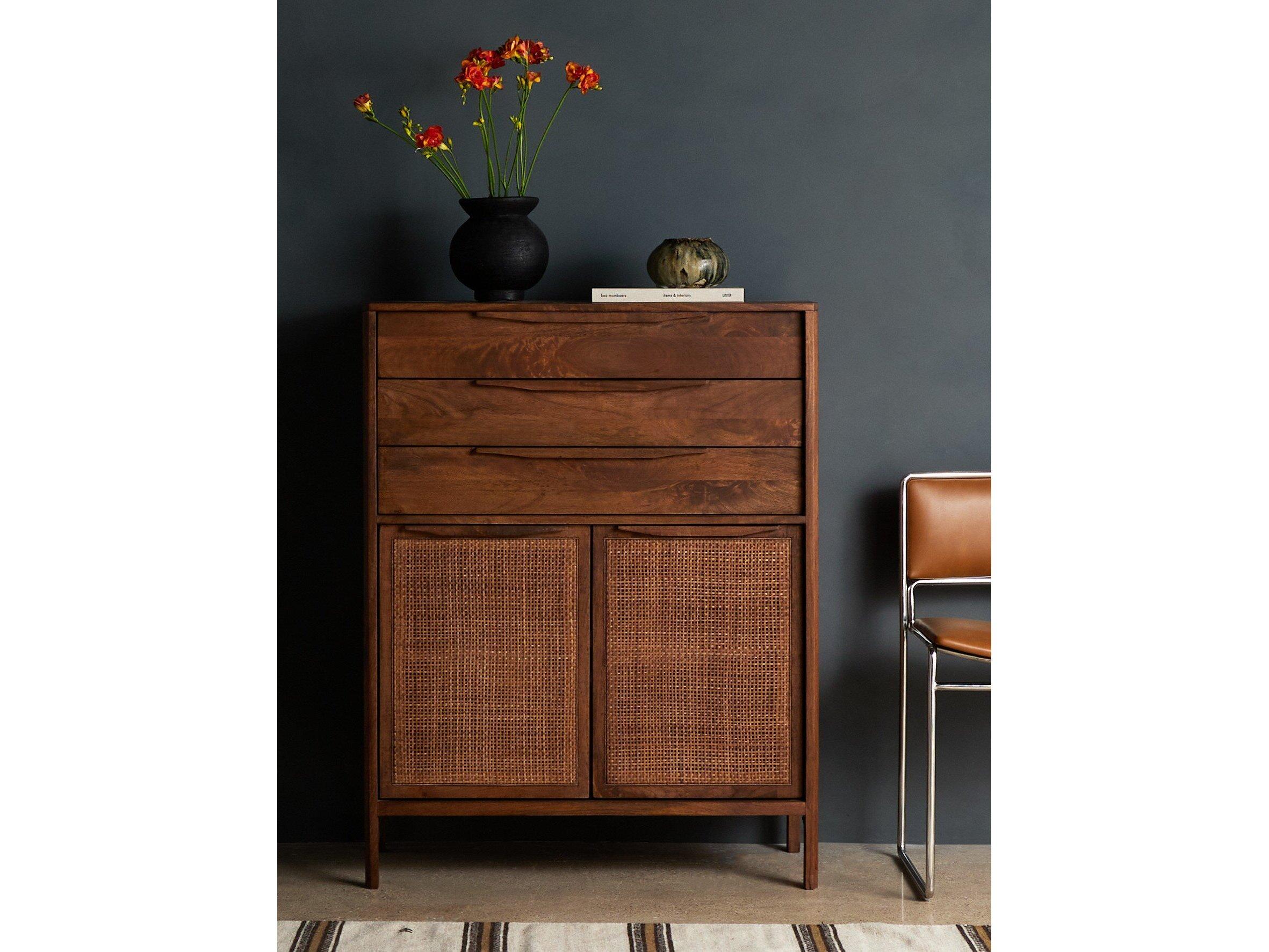 Four Hands Prescott Sydney Brown Wash Mango Wood Tall Dresser