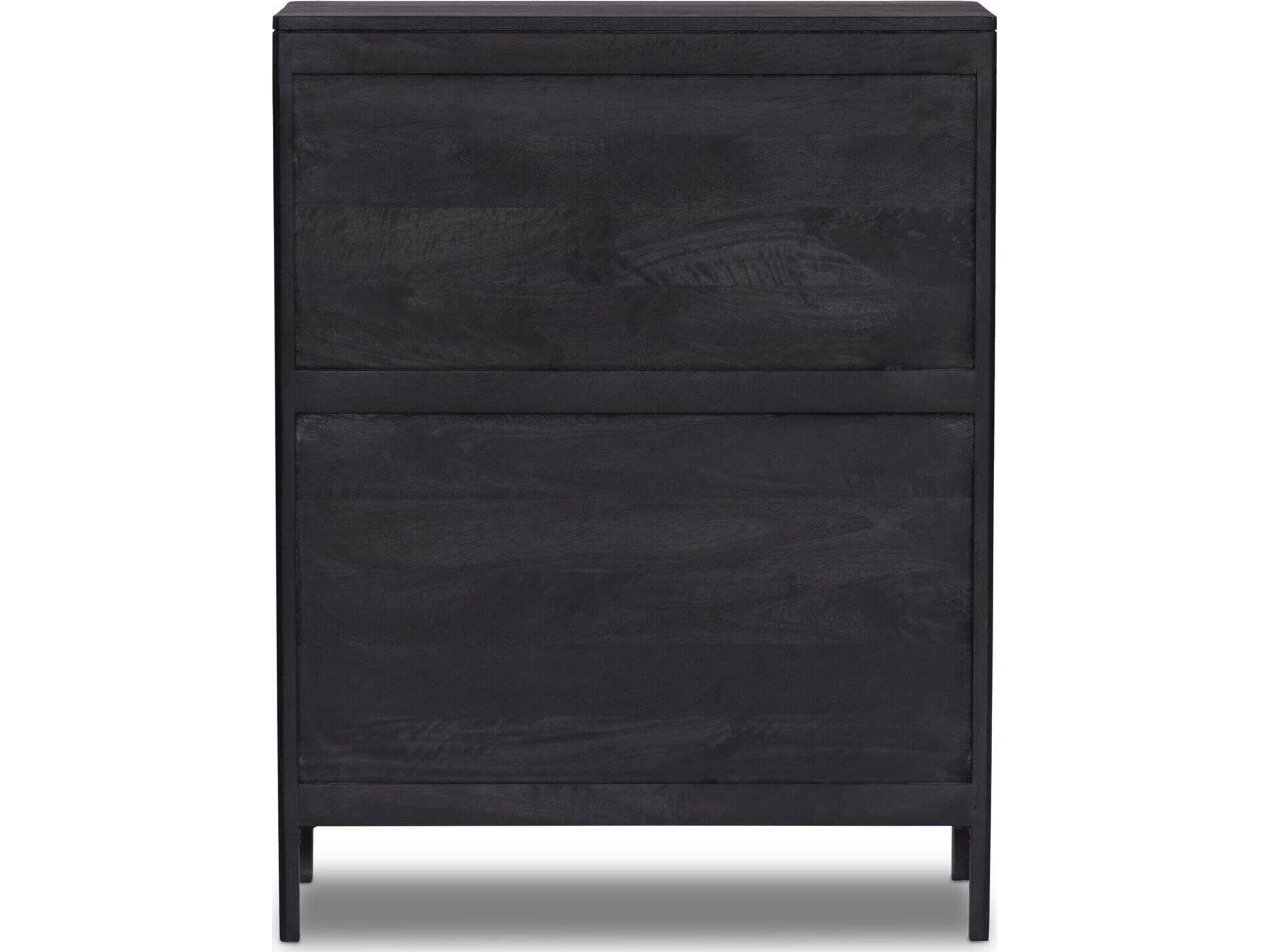 Four Hands Prescott Sydney Black Wash Mango Wood Tall Dresser