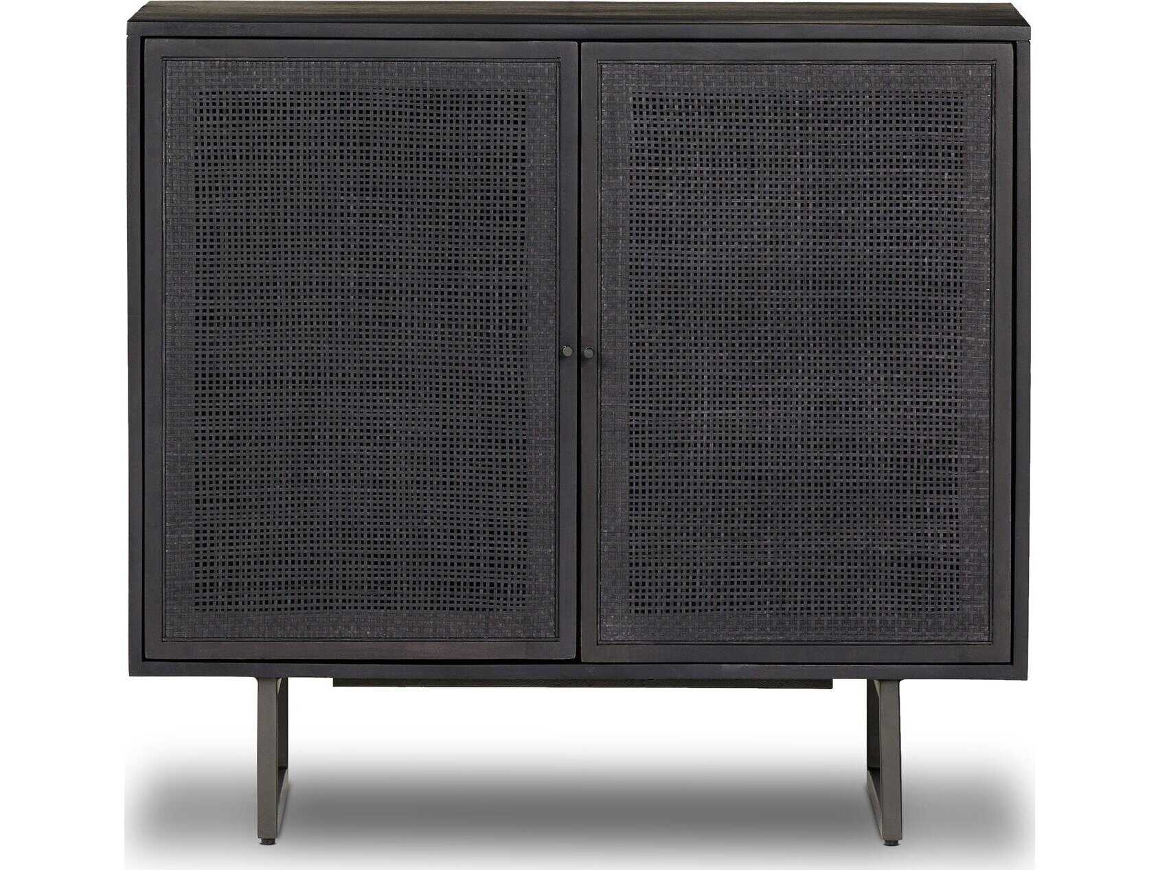 Four Hands Prescott Carmel Black Wash Mango Wood Small Cabinet
