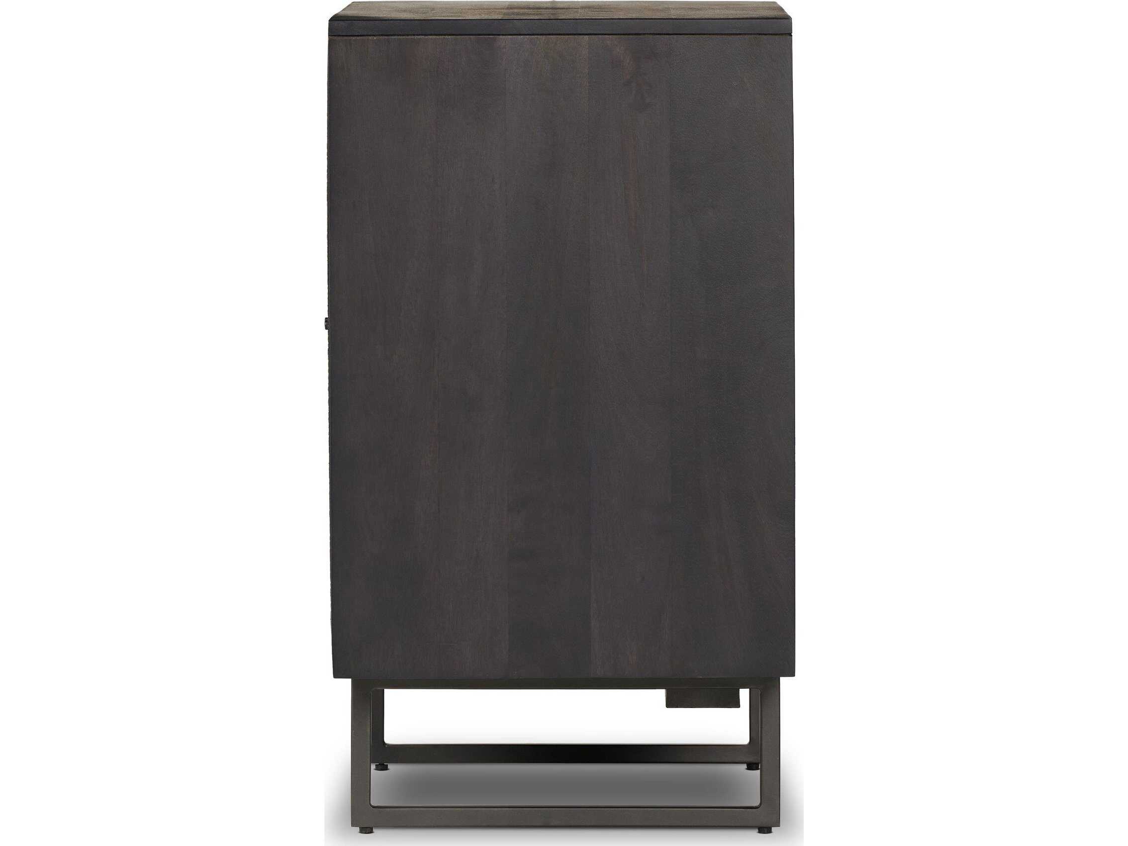 Four Hands Prescott Carmel Black Wash Mango Wood Small Cabinet
