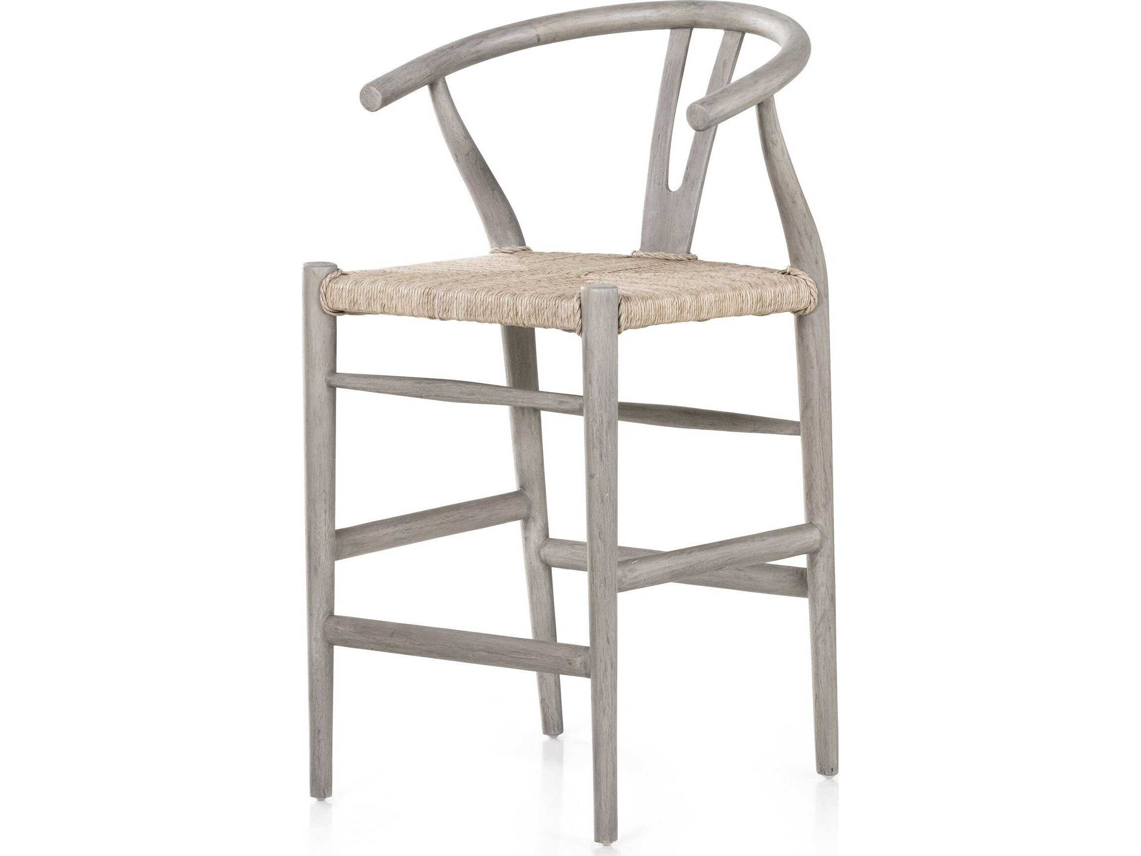 Four Hands Grass Roots Teak Wood Counter Stool