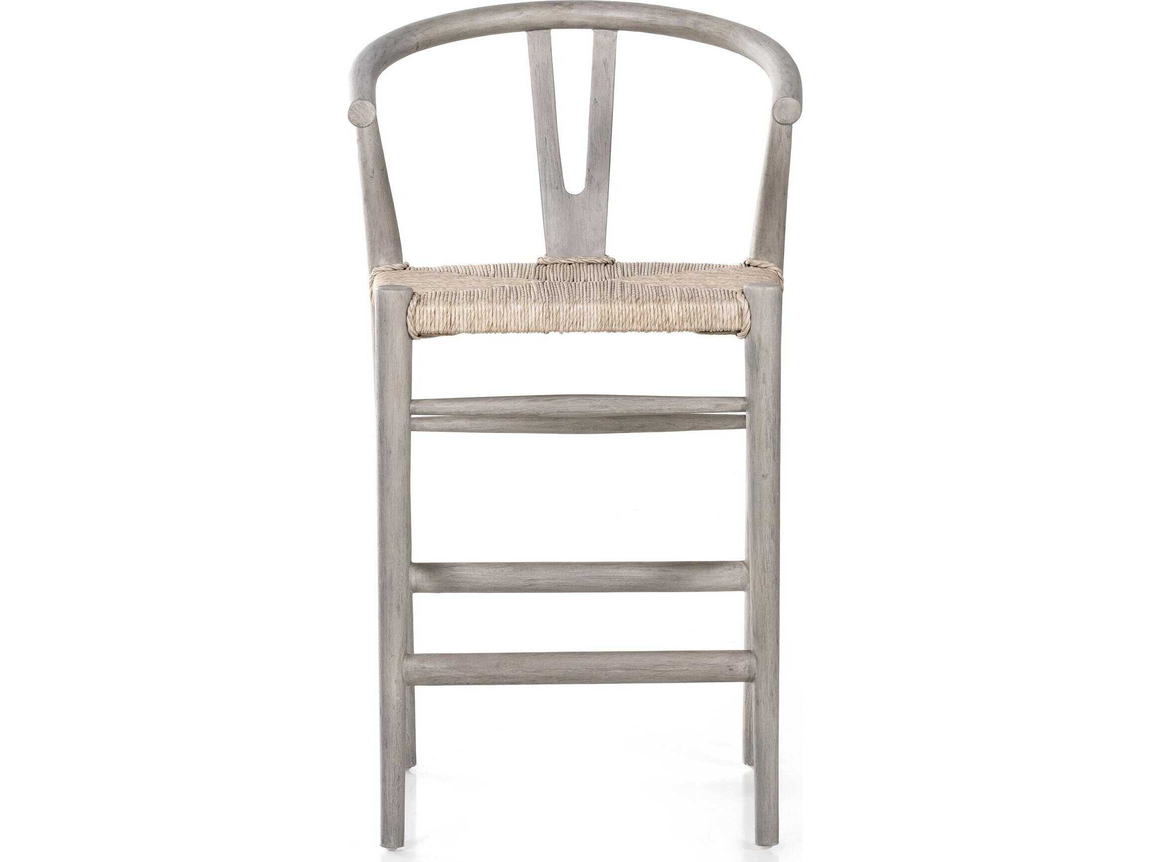 Four Hands Grass Roots Teak Wood Counter Stool