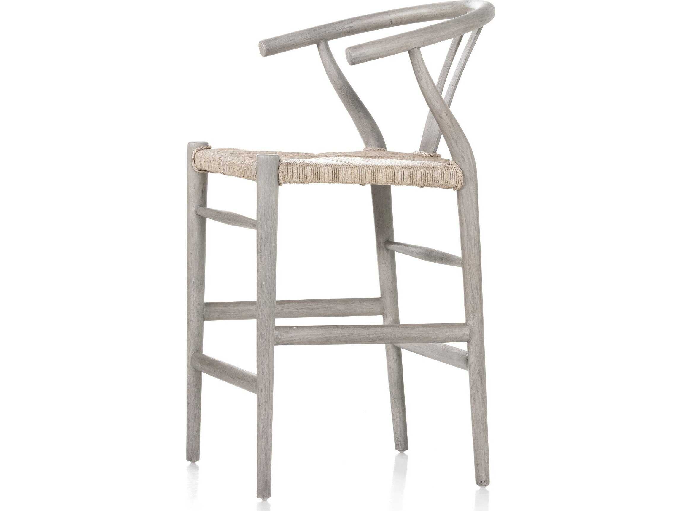 Four Hands Grass Roots Teak Wood Counter Stool