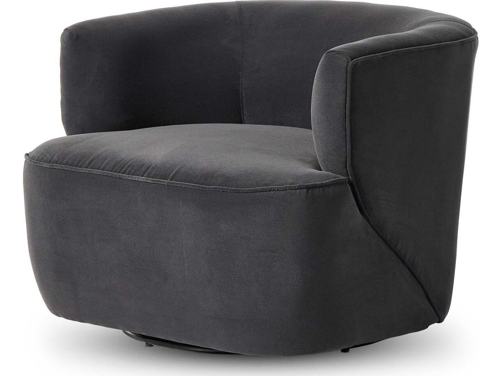 Four Hands Atelier Mila Swivel Gray Fabric Accent Chair