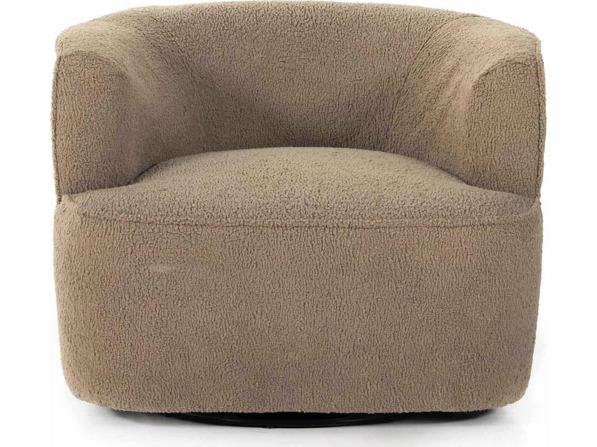 Four Hands Atelier Mila Sheepskin Camel  Swivel Chair