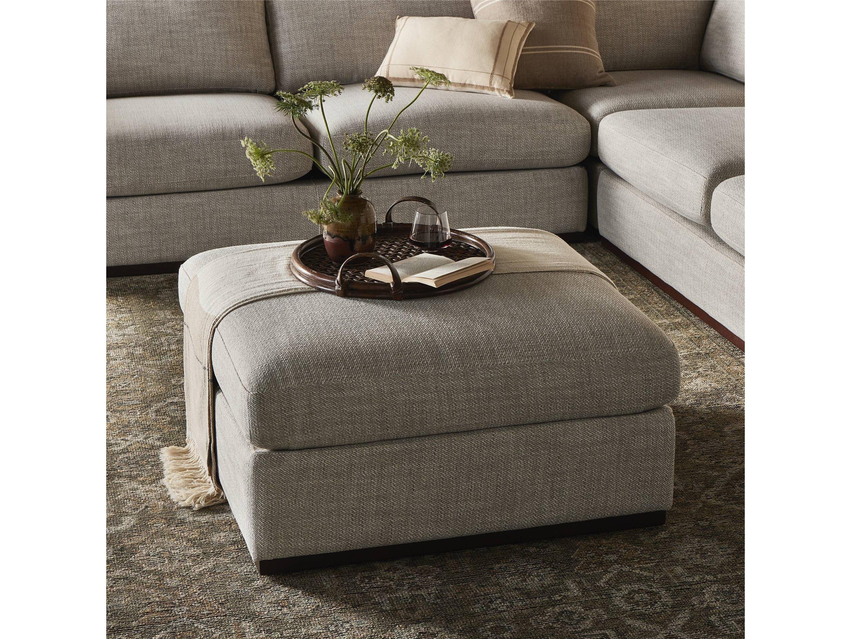 Four Hands Centrale Colt Canton Dove Upholstered Sectional Ottoman