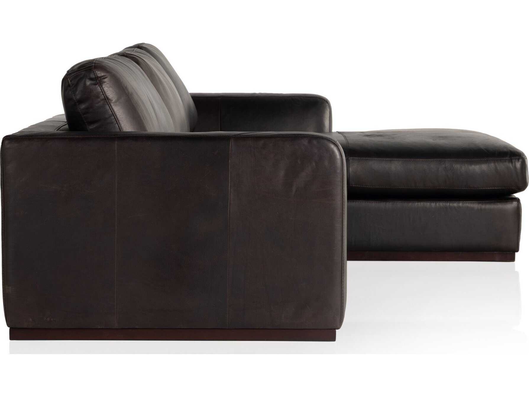 Four Hands Centrale Brown Leather Sectional Sofa
