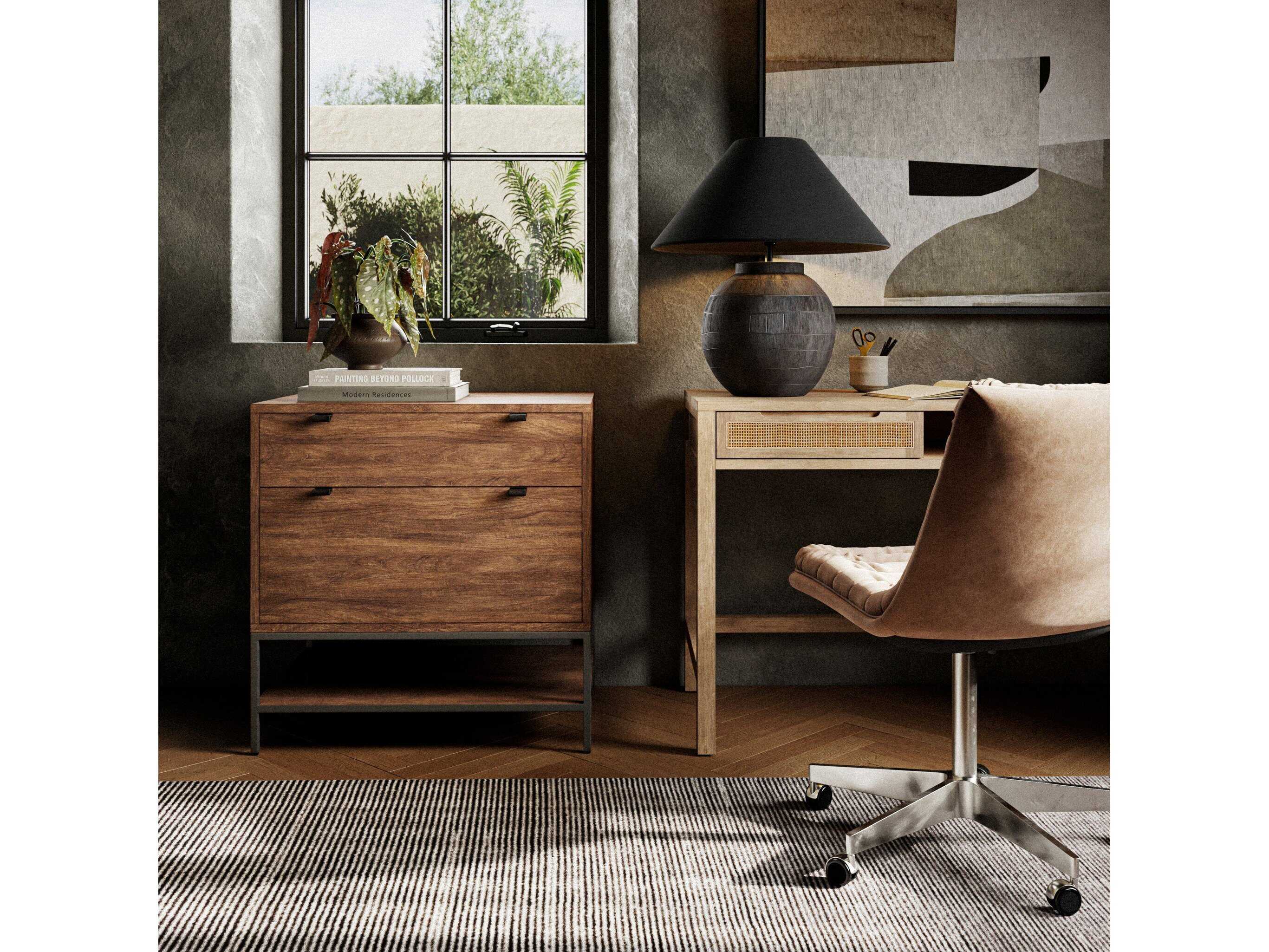 Four Hands Fulton Trey Auburn Poplar  Modular Filing Cabinet