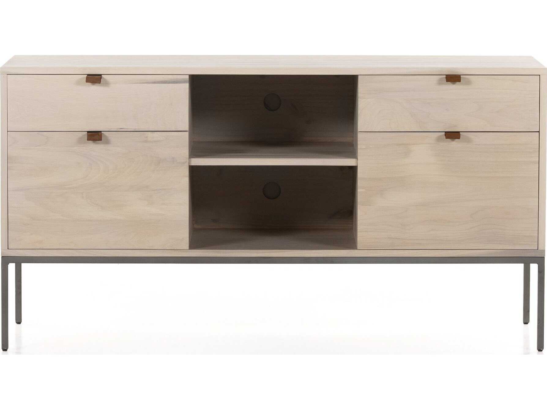 Four Hands Fulton Trey Dove Poplar  Modular Filing Credenza