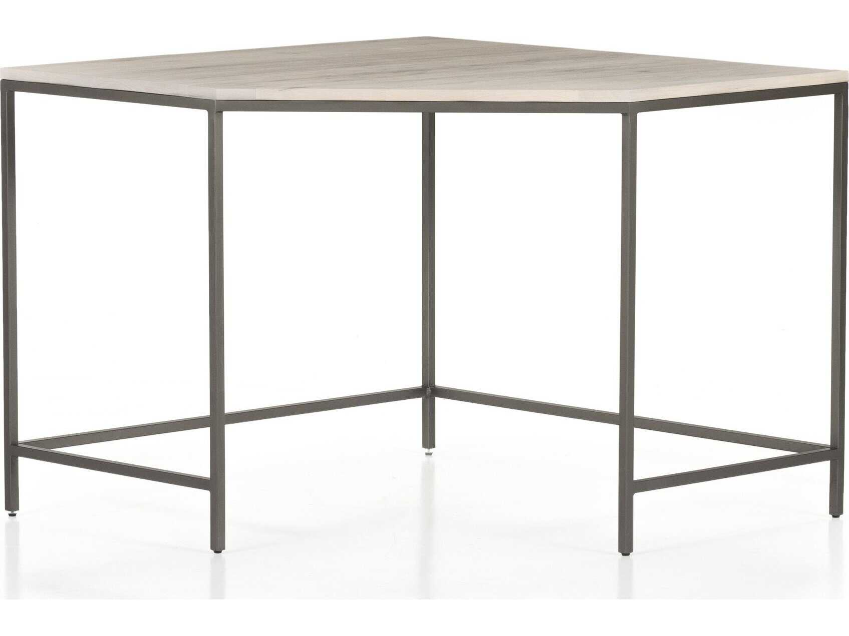 Four Hands Fulton Trey Natural Iron Poplar Wood Modular Corner Desk