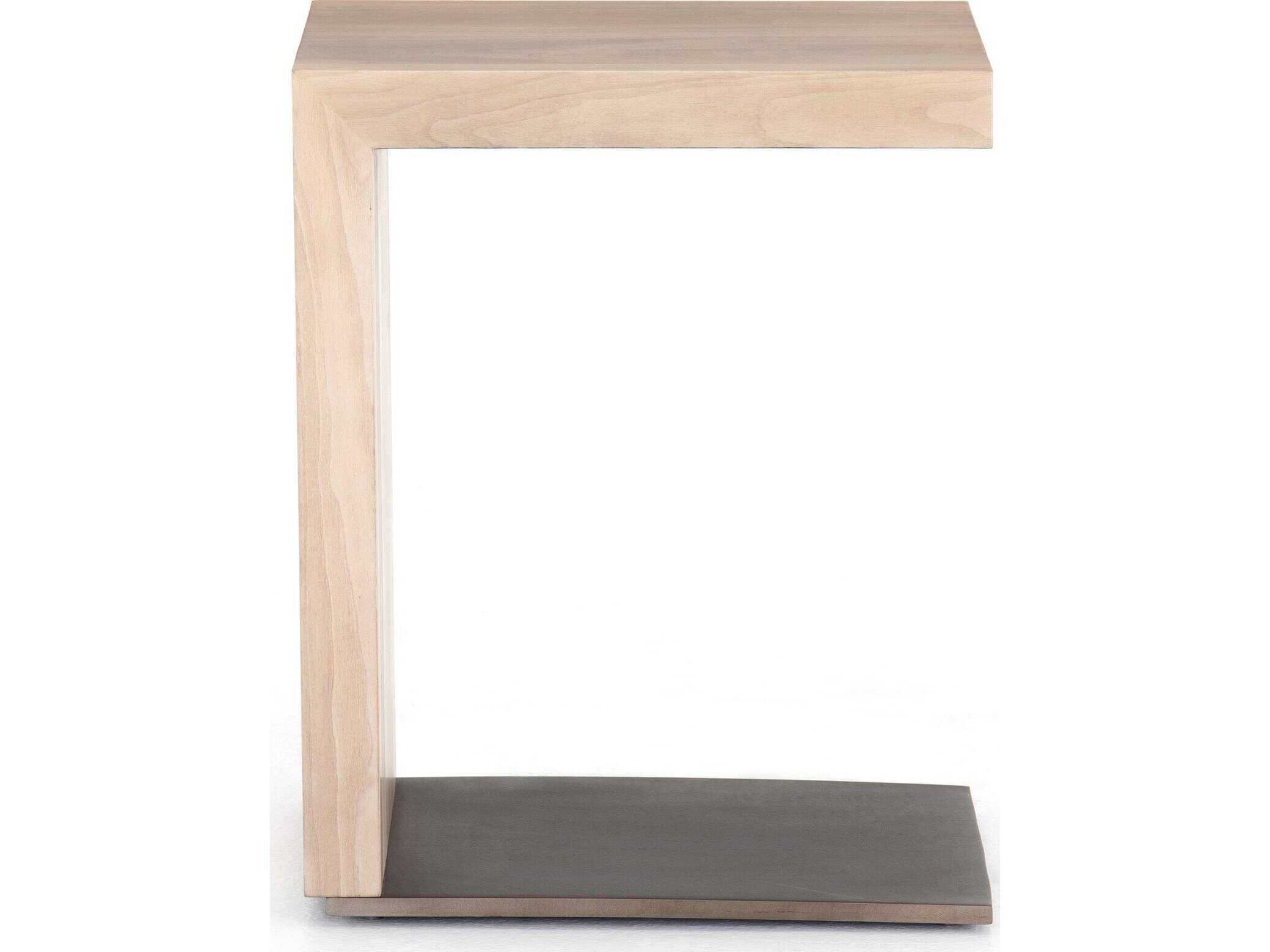 Four Hands Wesson Hudson Rectangular Wood Gunmetal Ashen Walnut End Table