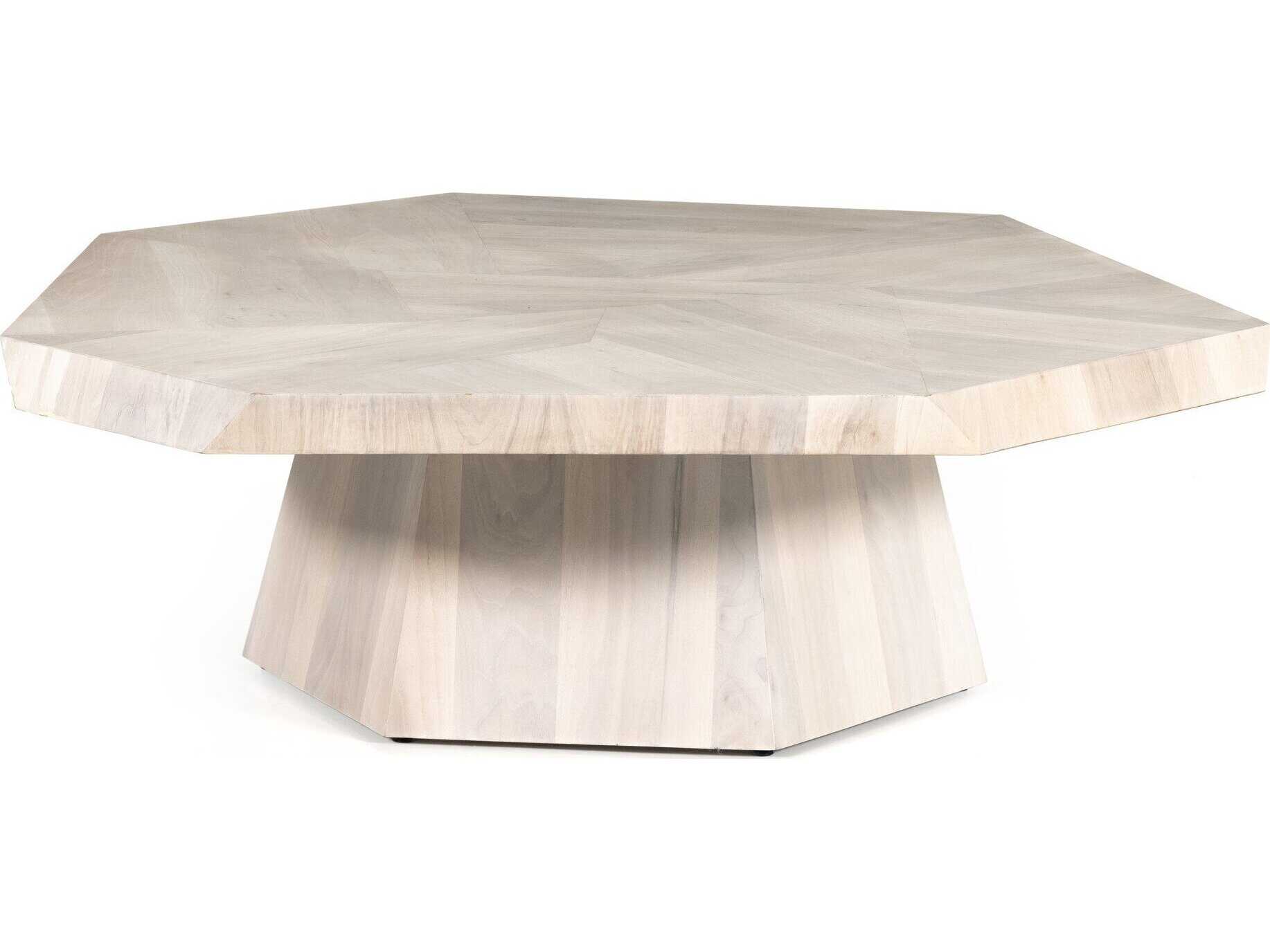 Four Hands Wesson Brooklyn Octagon Wood Ashen Walnut Coffee Table