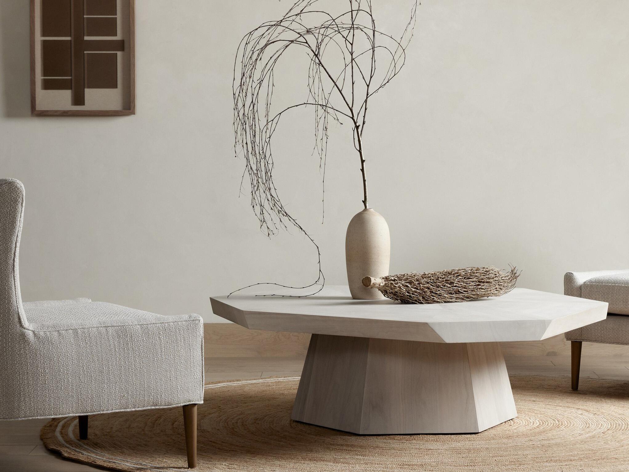 Four Hands Wesson Brooklyn Octagon Wood Ashen Walnut Coffee Table