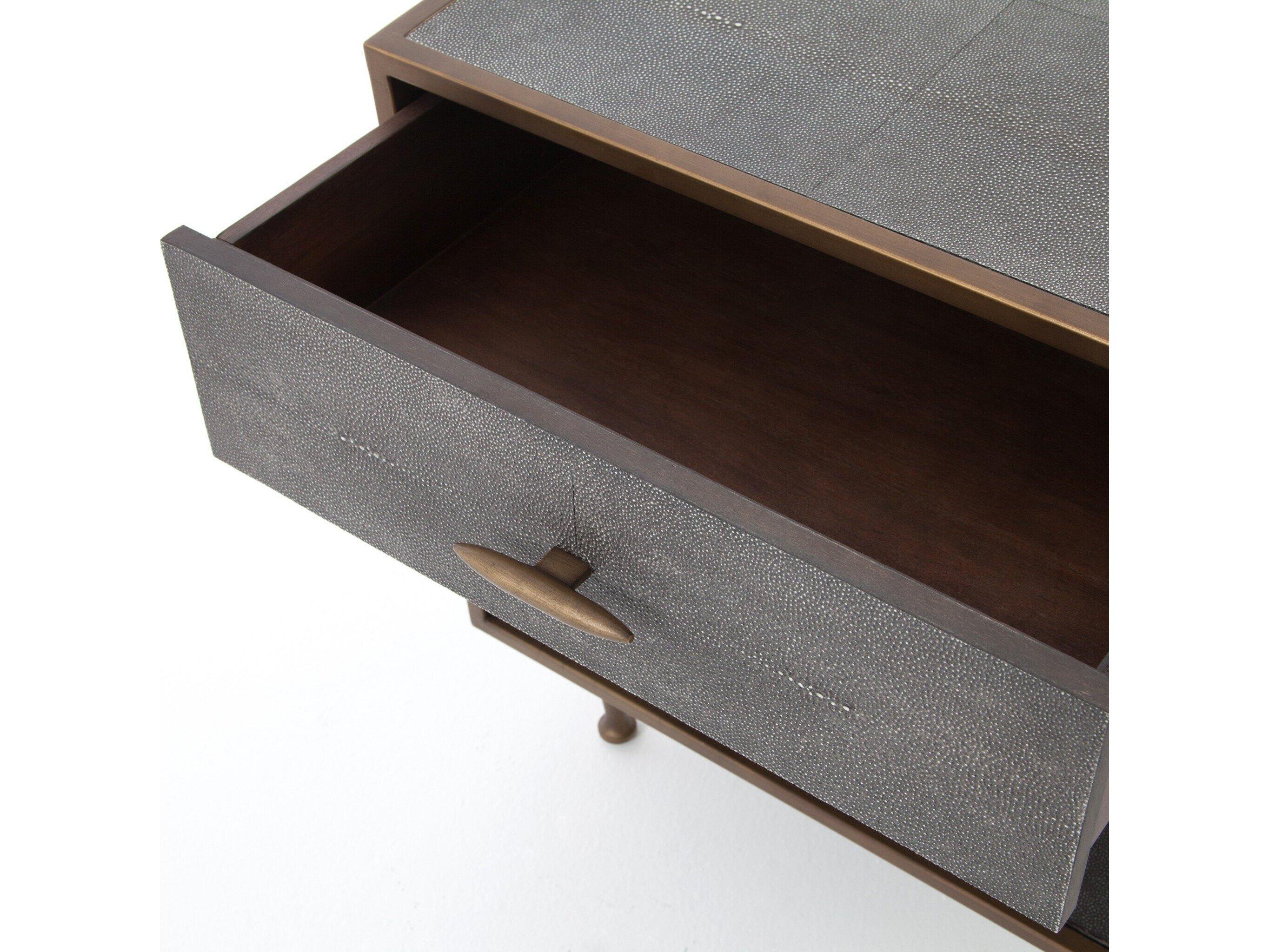 Four Hands Bentley Shagreen 1-Drawer Gray Nightstand