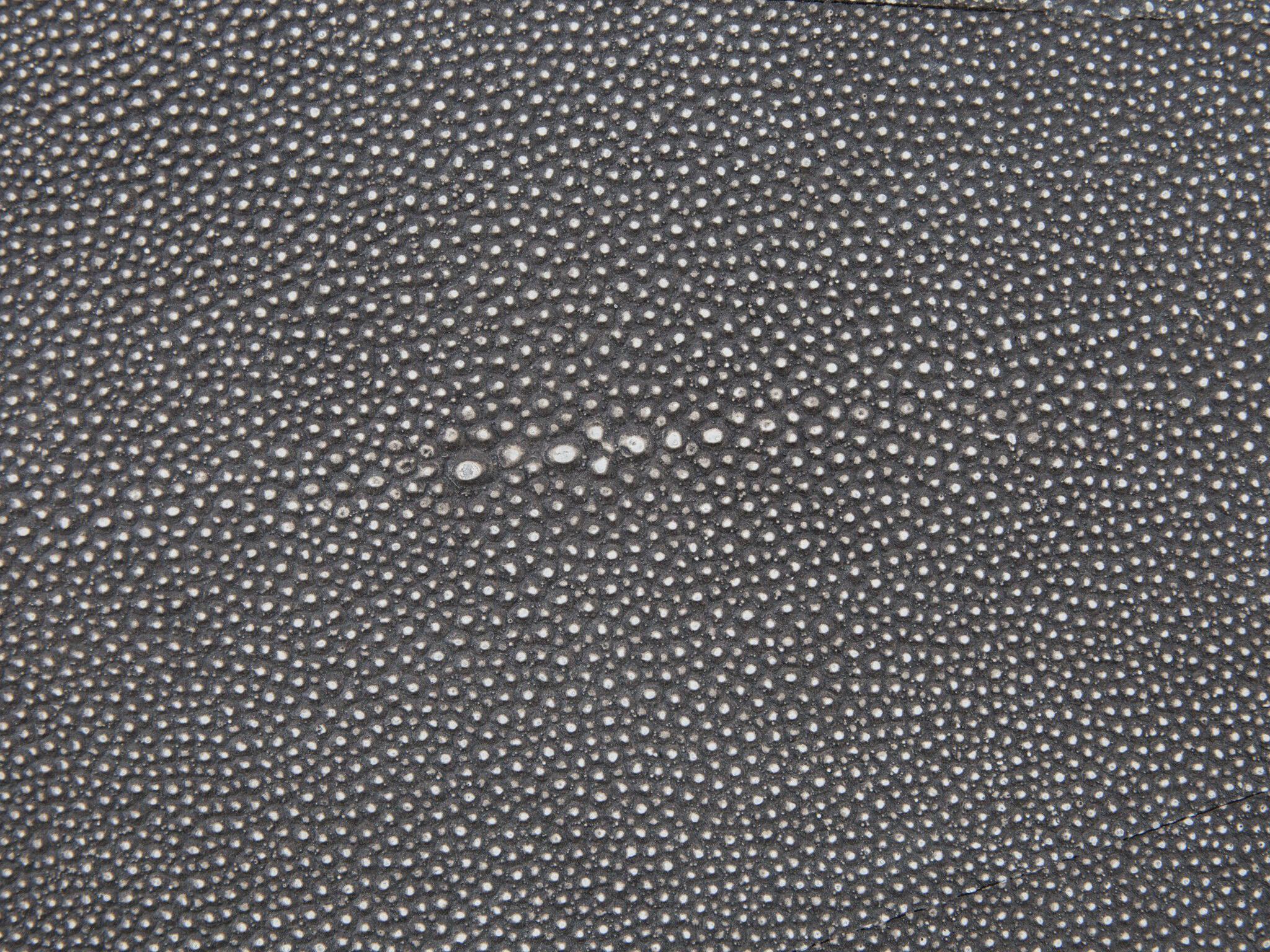 Four Hands Bentley Shagreen Round Faux Leather Antique Brass Grey Coffee Table