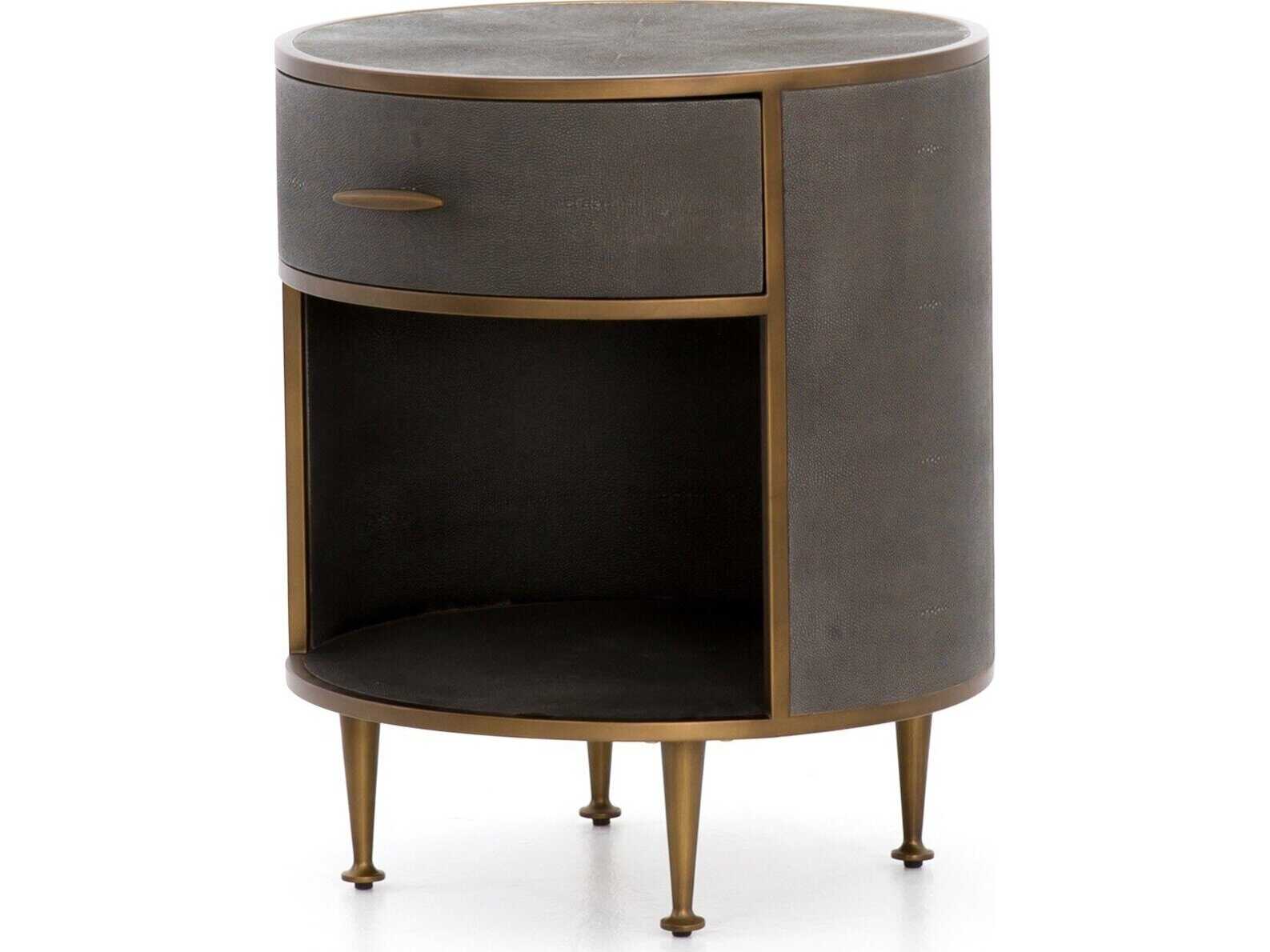 Four Hands Bentley Shagreen 1-Drawer Gray Nightstand