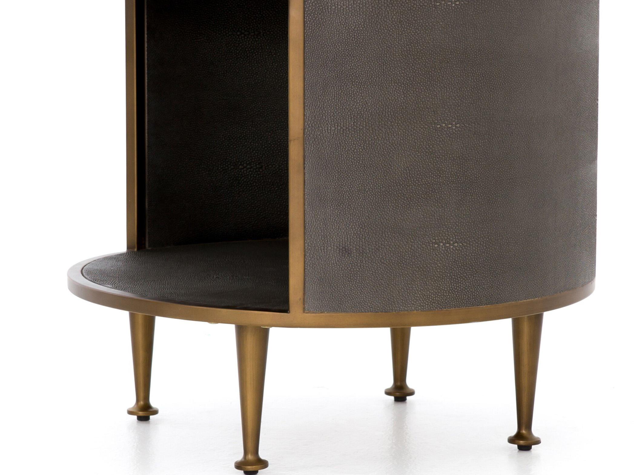 Four Hands Bentley Shagreen 1-Drawer Gray Nightstand