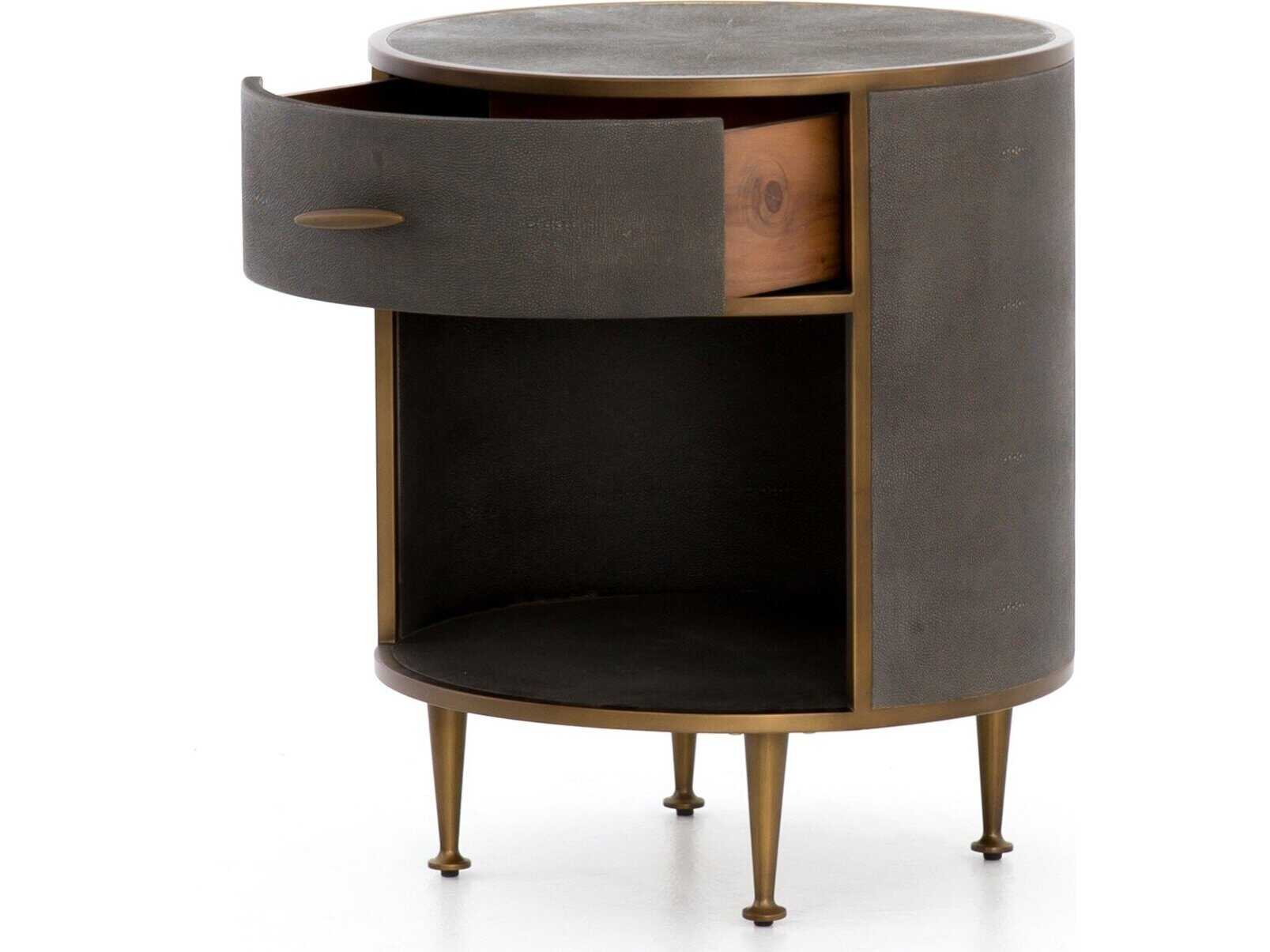 Four Hands Bentley Shagreen 1-Drawer Gray Nightstand