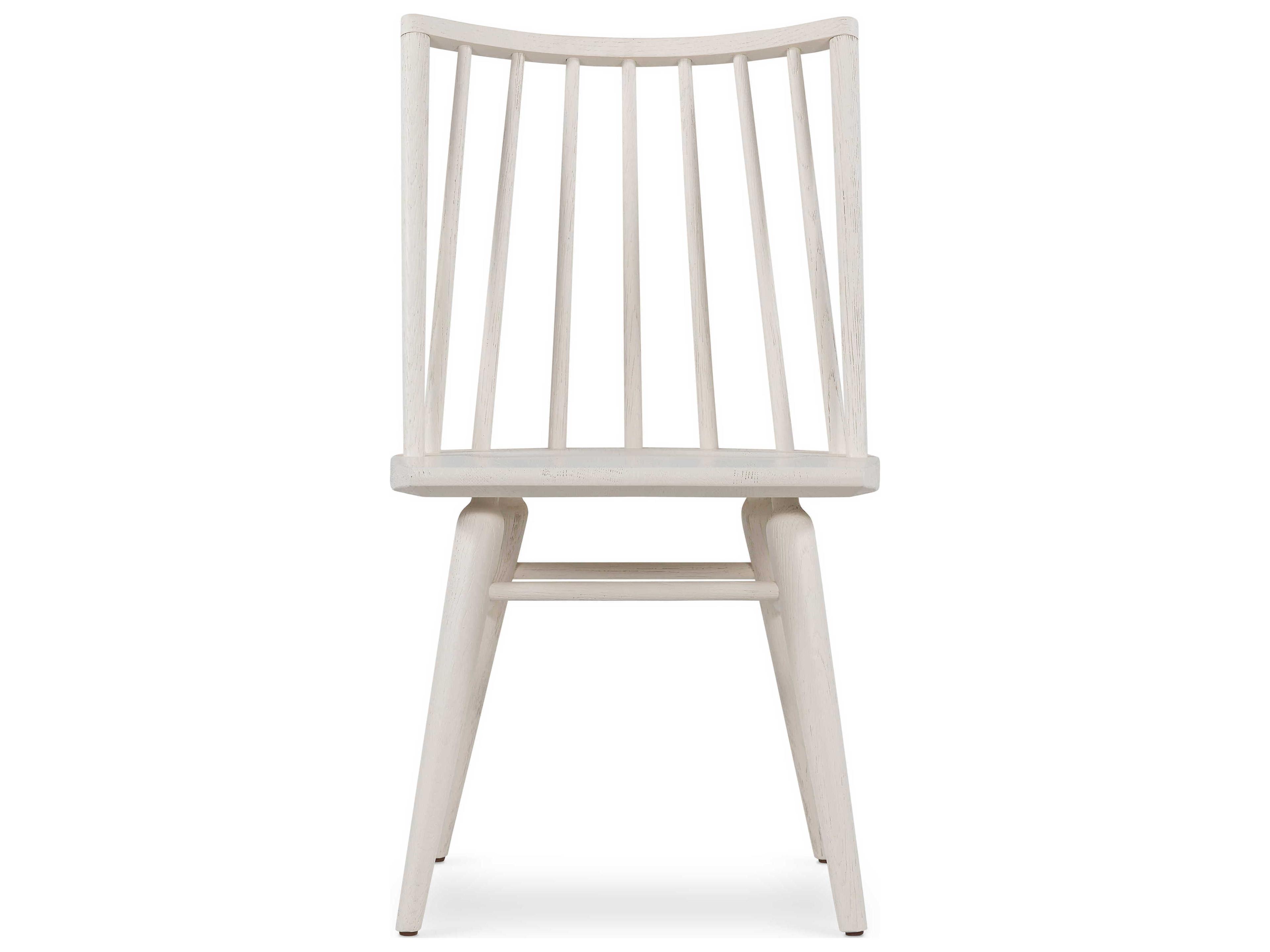 Four Hands Belfast Lewis Windsor Oak Wood White Side Dining Chair