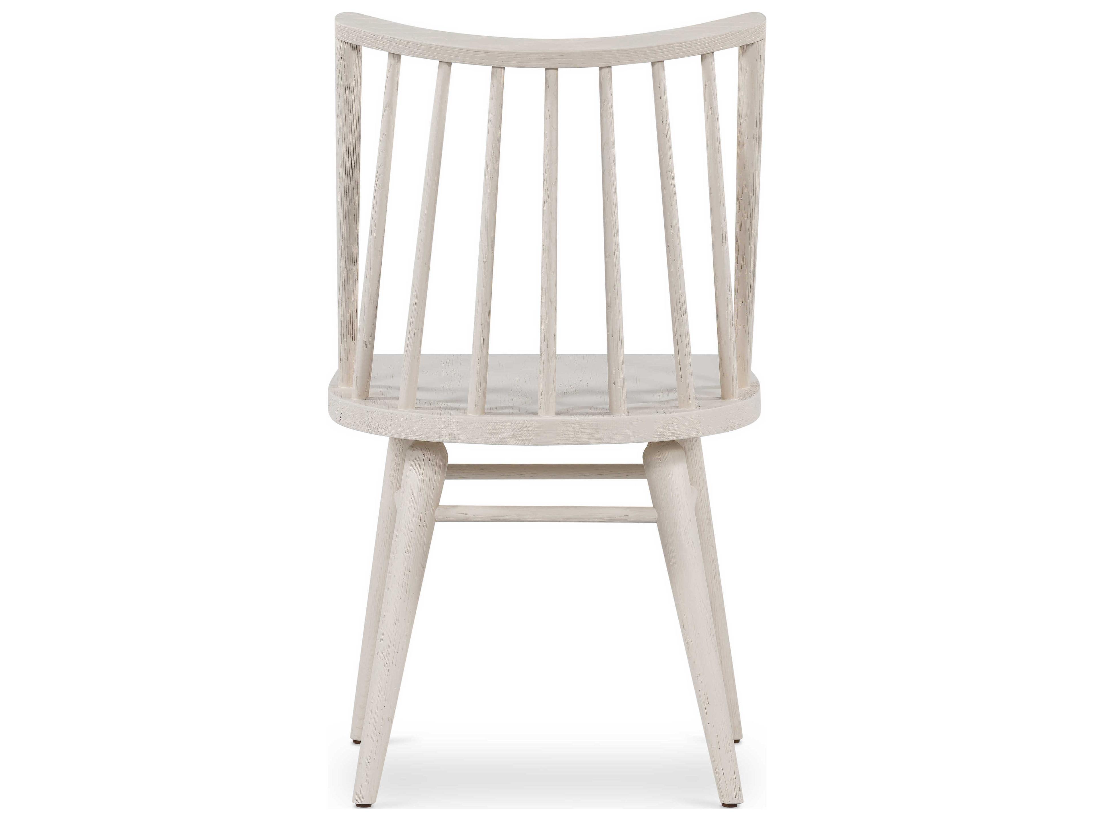 Four Hands Belfast Lewis Windsor Oak Wood White Side Dining Chair