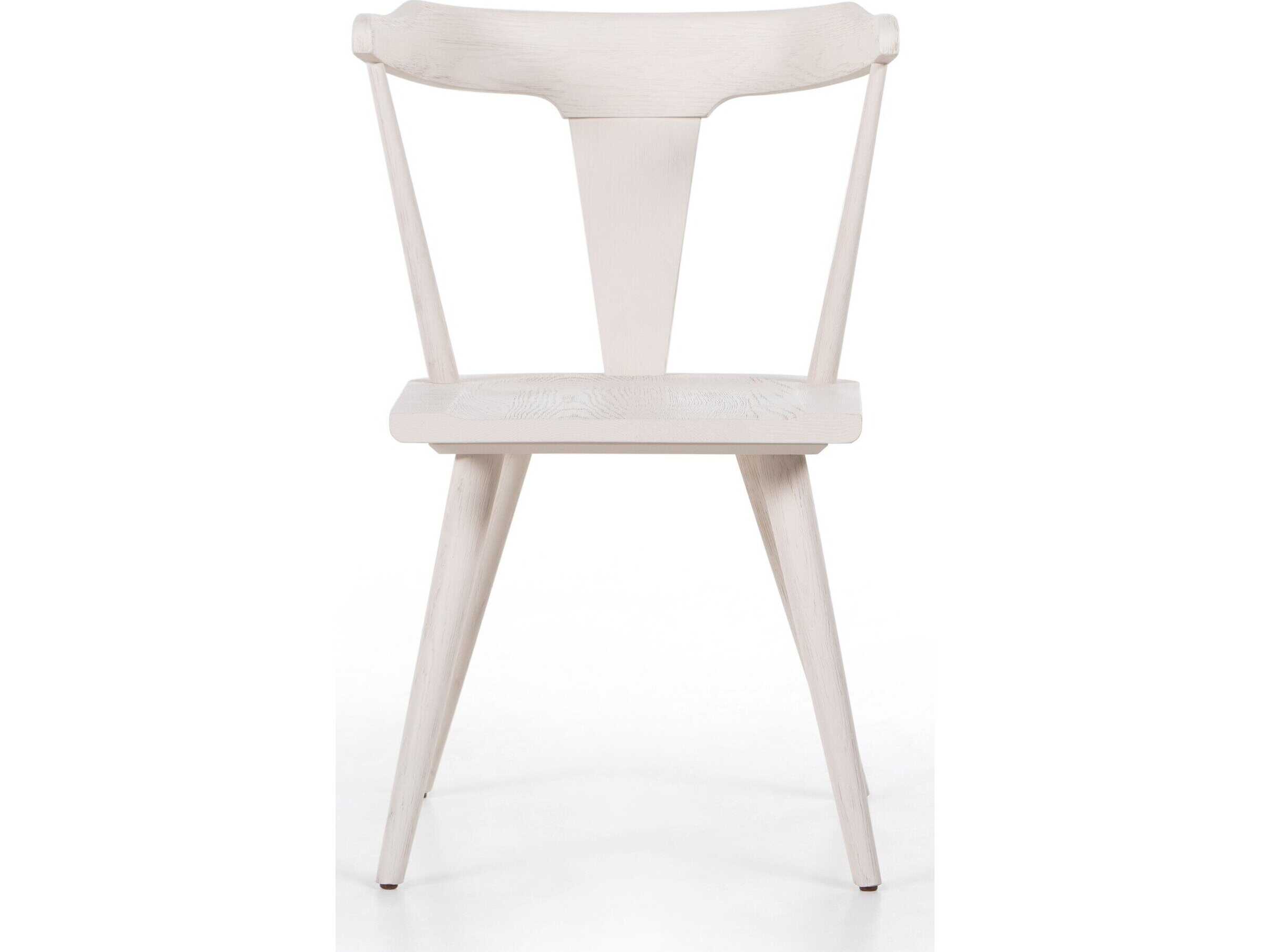 Four Hands Garth Ripley Oak Wood White Side Dining Chair