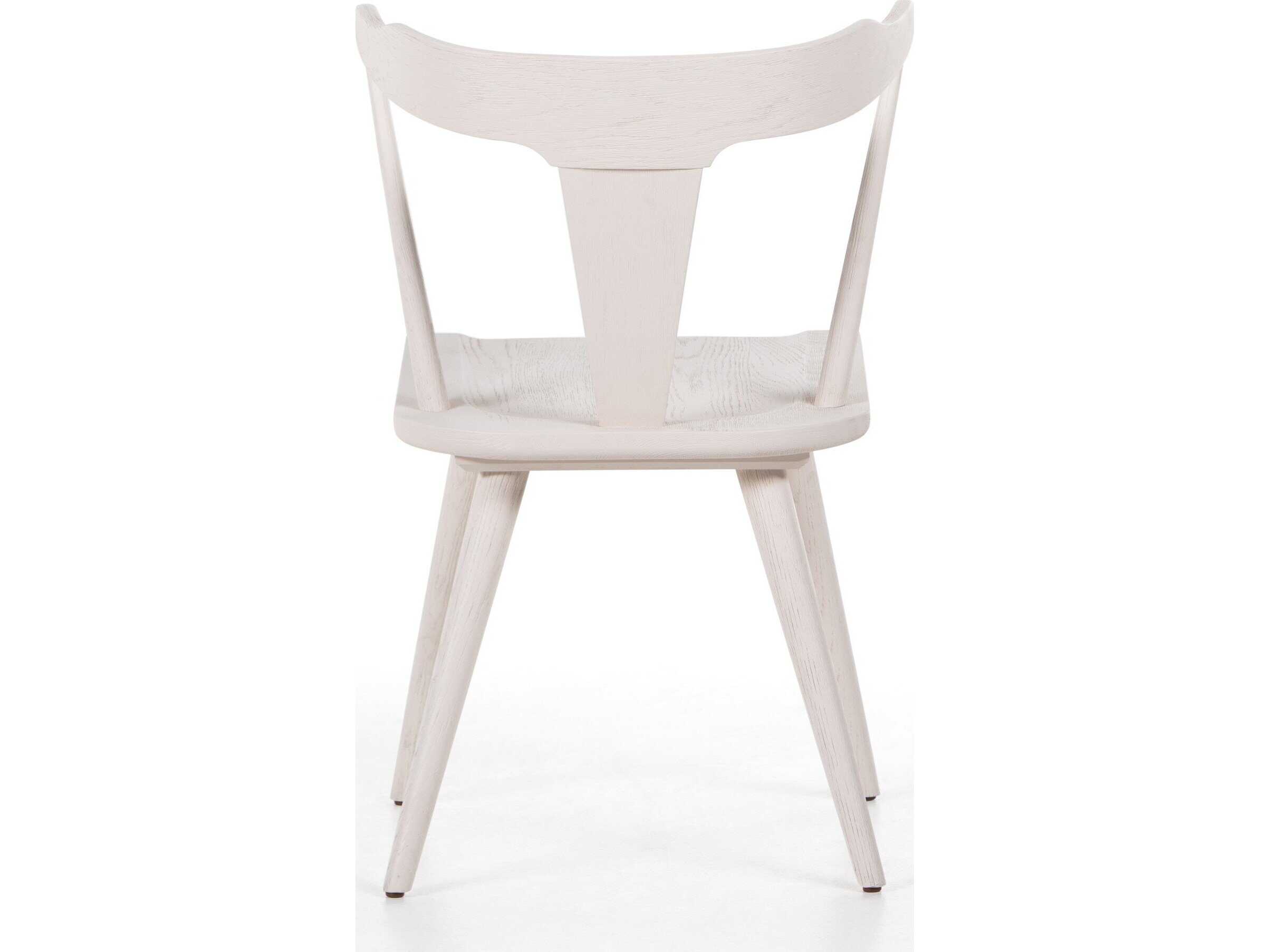 Four Hands Garth Ripley Oak Wood White Side Dining Chair