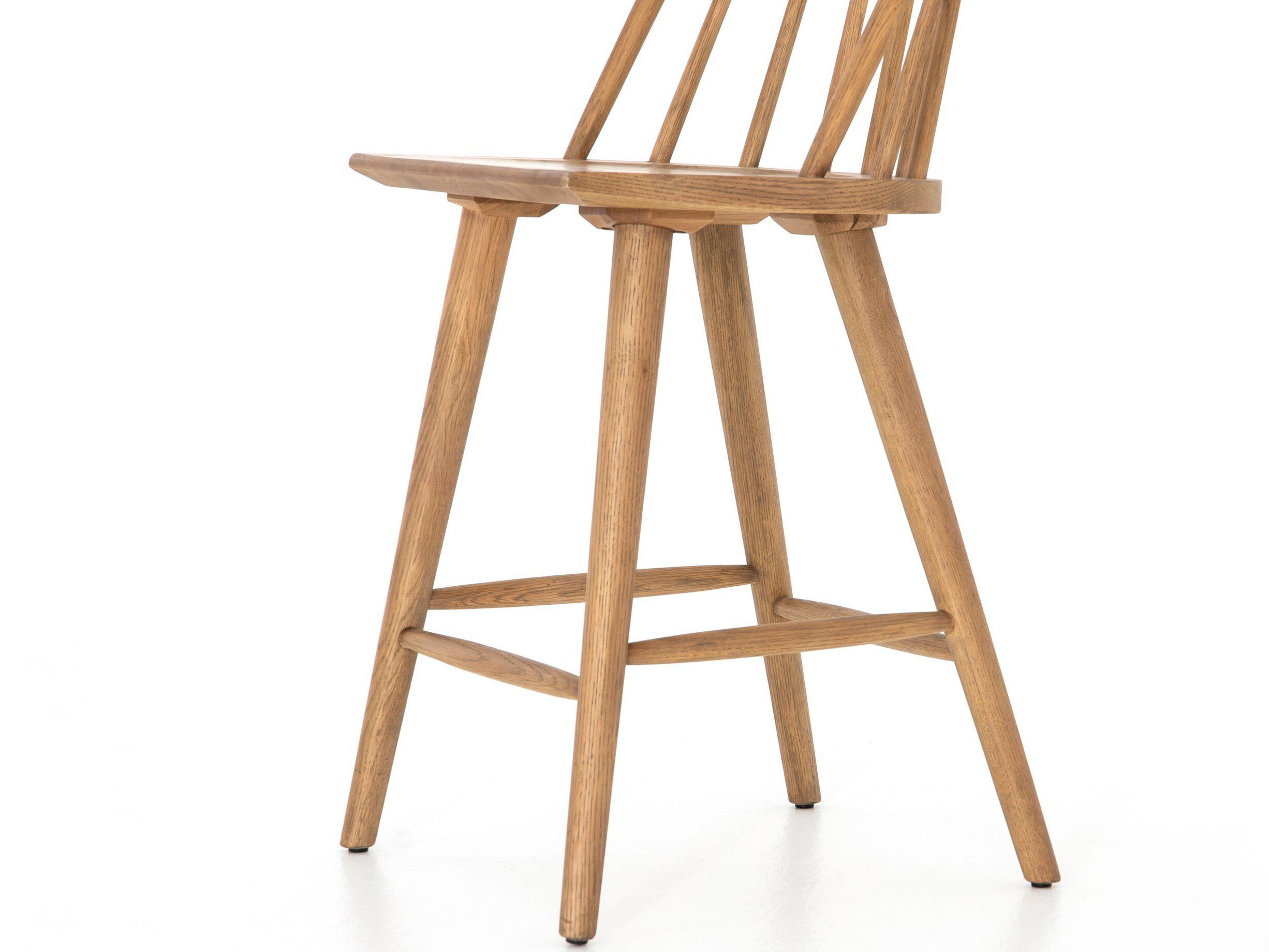 Four Hands Belfast Lewis Windsor Oak Wood Sandy None Counter Stool
